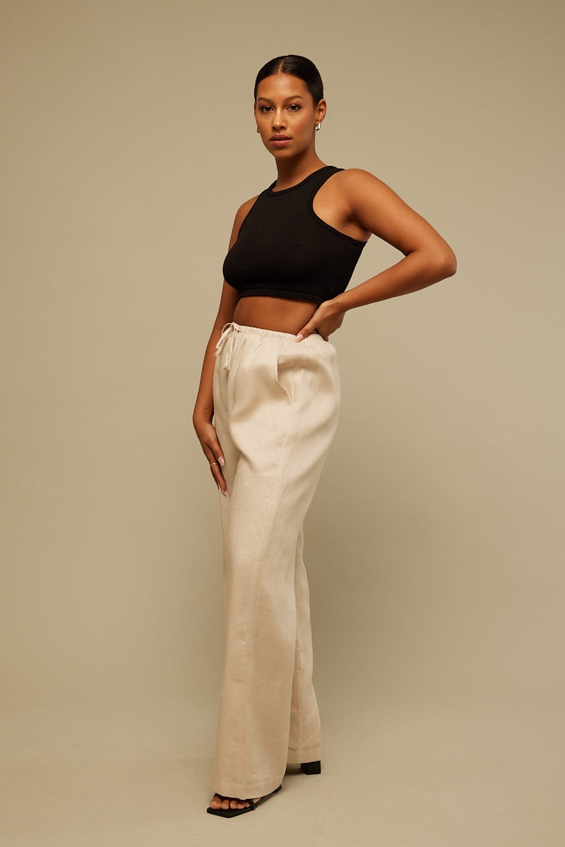 Perfect Stranger Sunset Linen Pant Oat