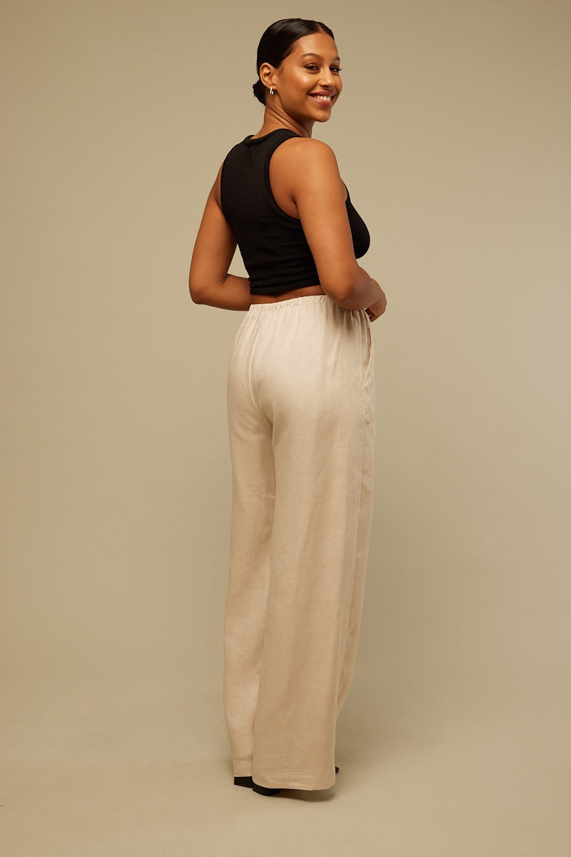 Perfect Stranger Sunset Linen Pant Oat