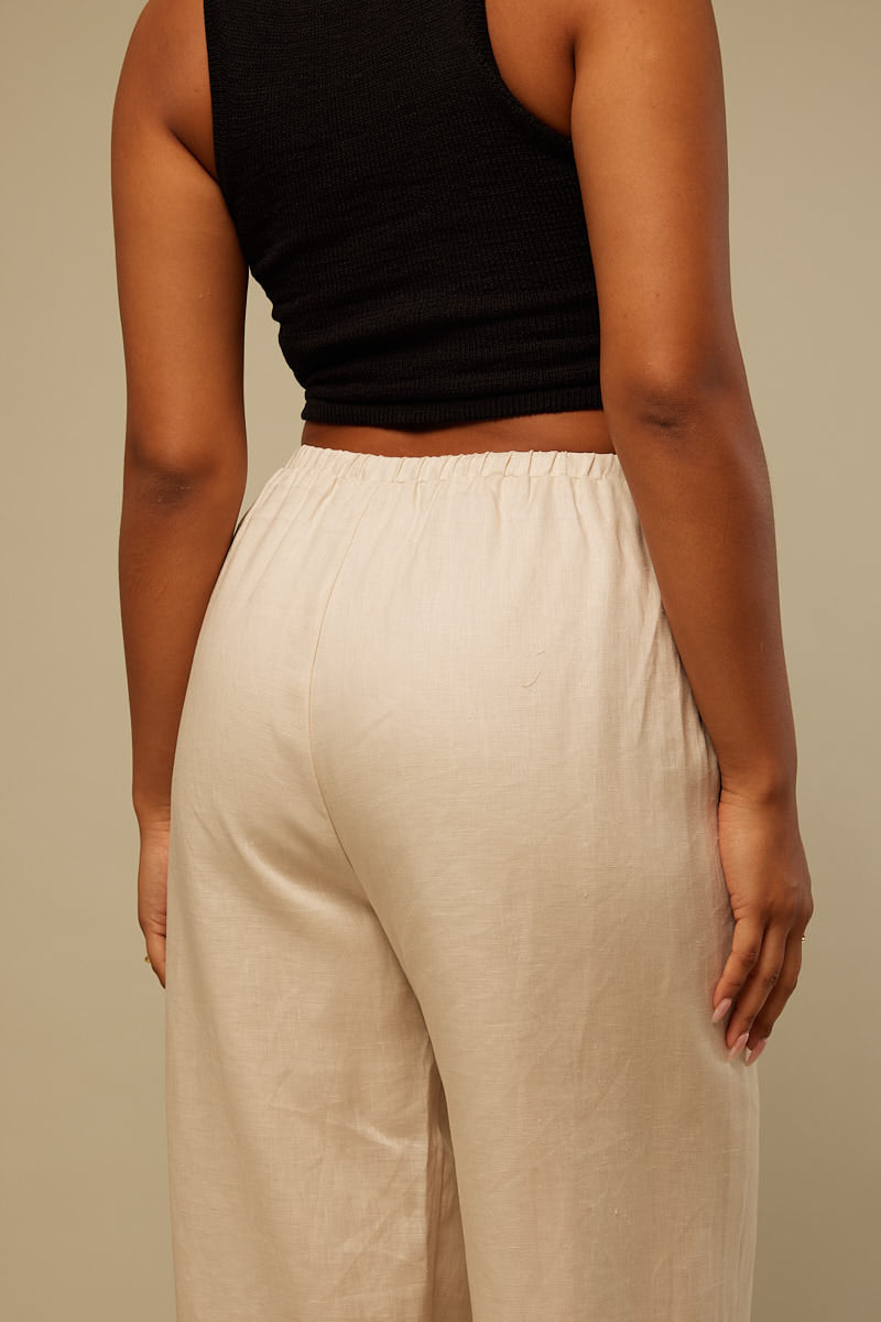 Perfect Stranger Sunset Linen Pant Oat