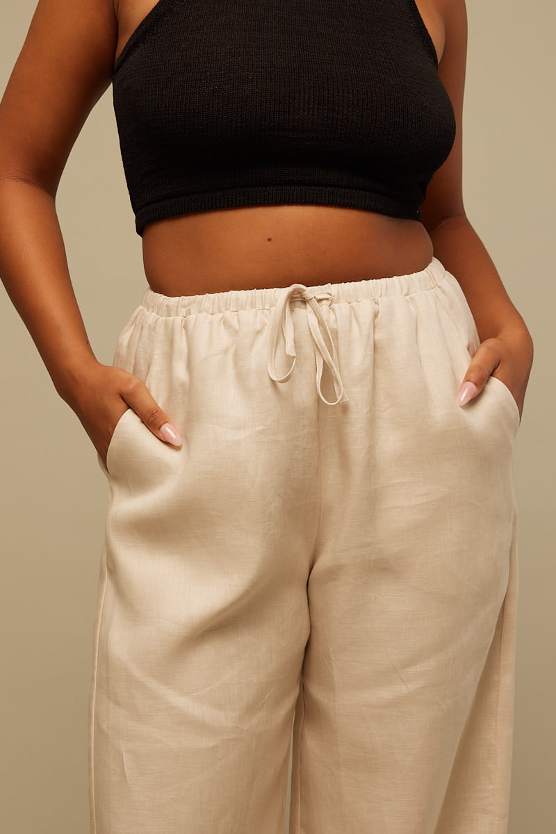 Perfect Stranger Sunset Linen Pant Oat