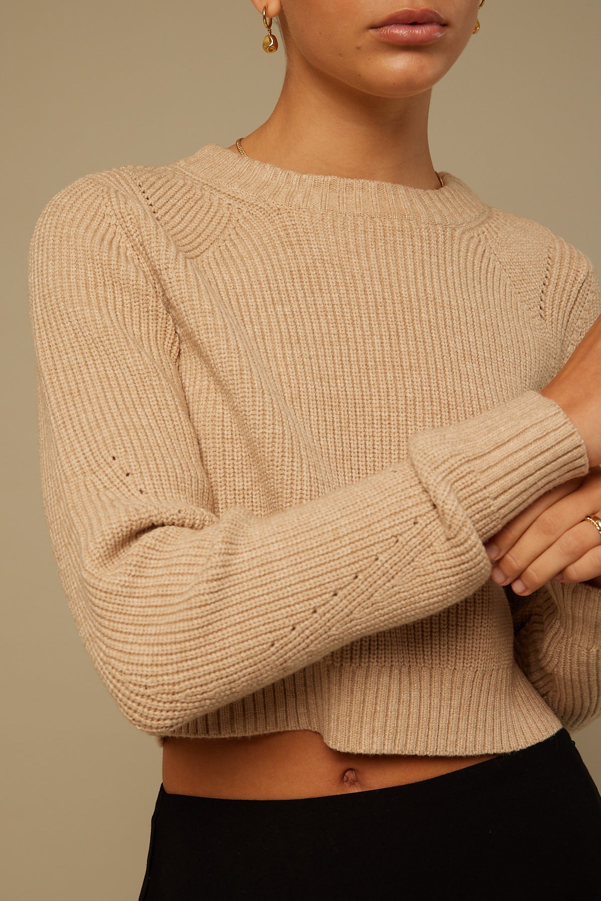 Perfect Stranger Talk About It Knit Jumper Oat