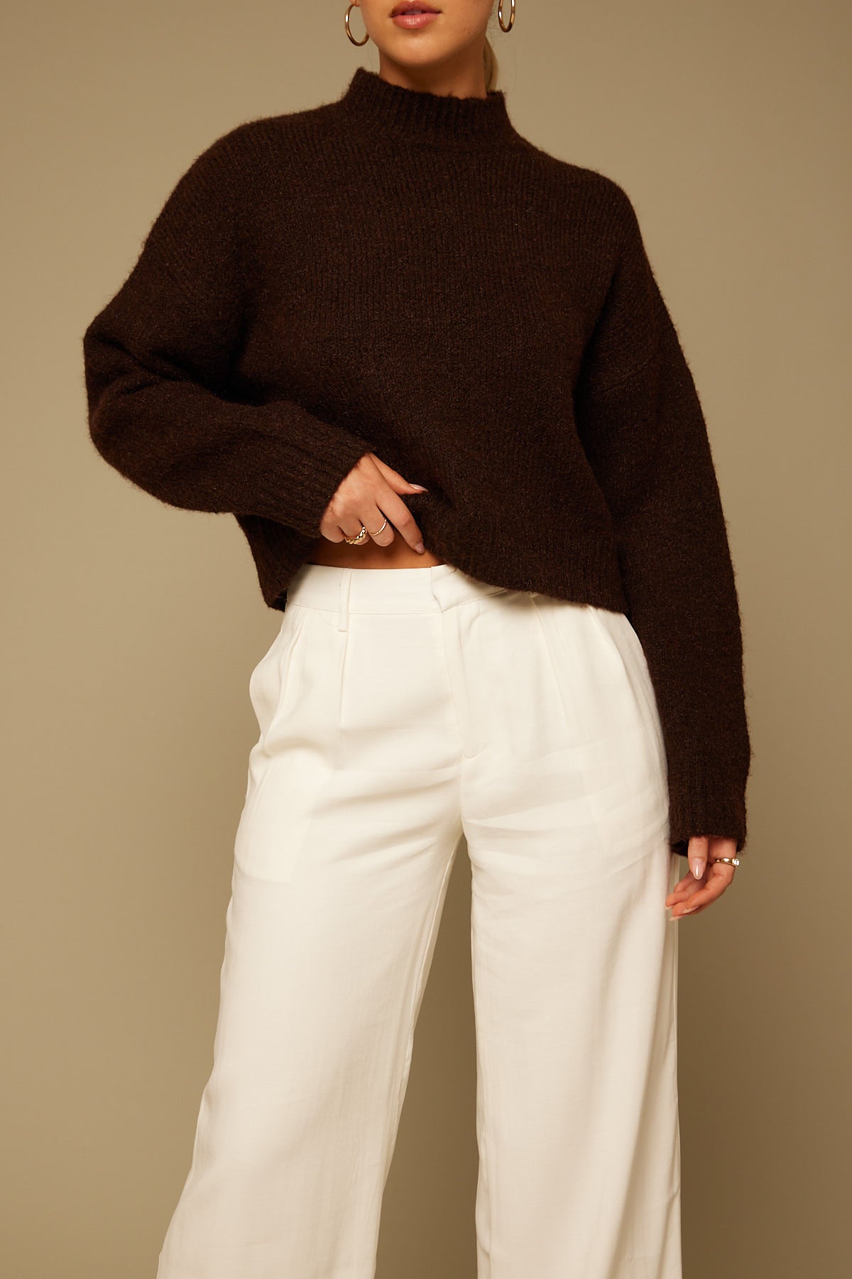 Perfect Stranger Ollie Mid Rise Tailored Pant White