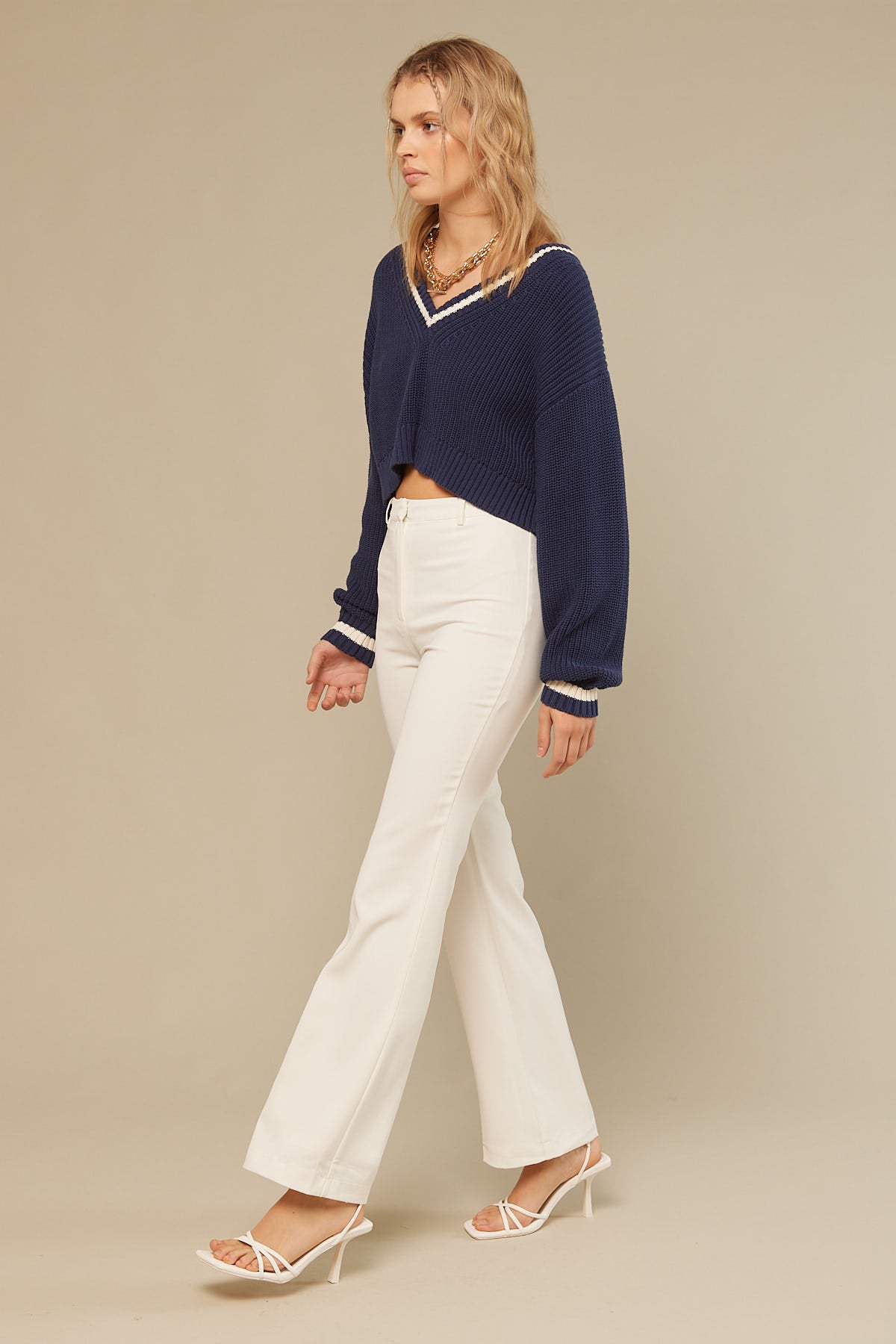 Perfect Stranger Peyton Tailored Flare Pant White