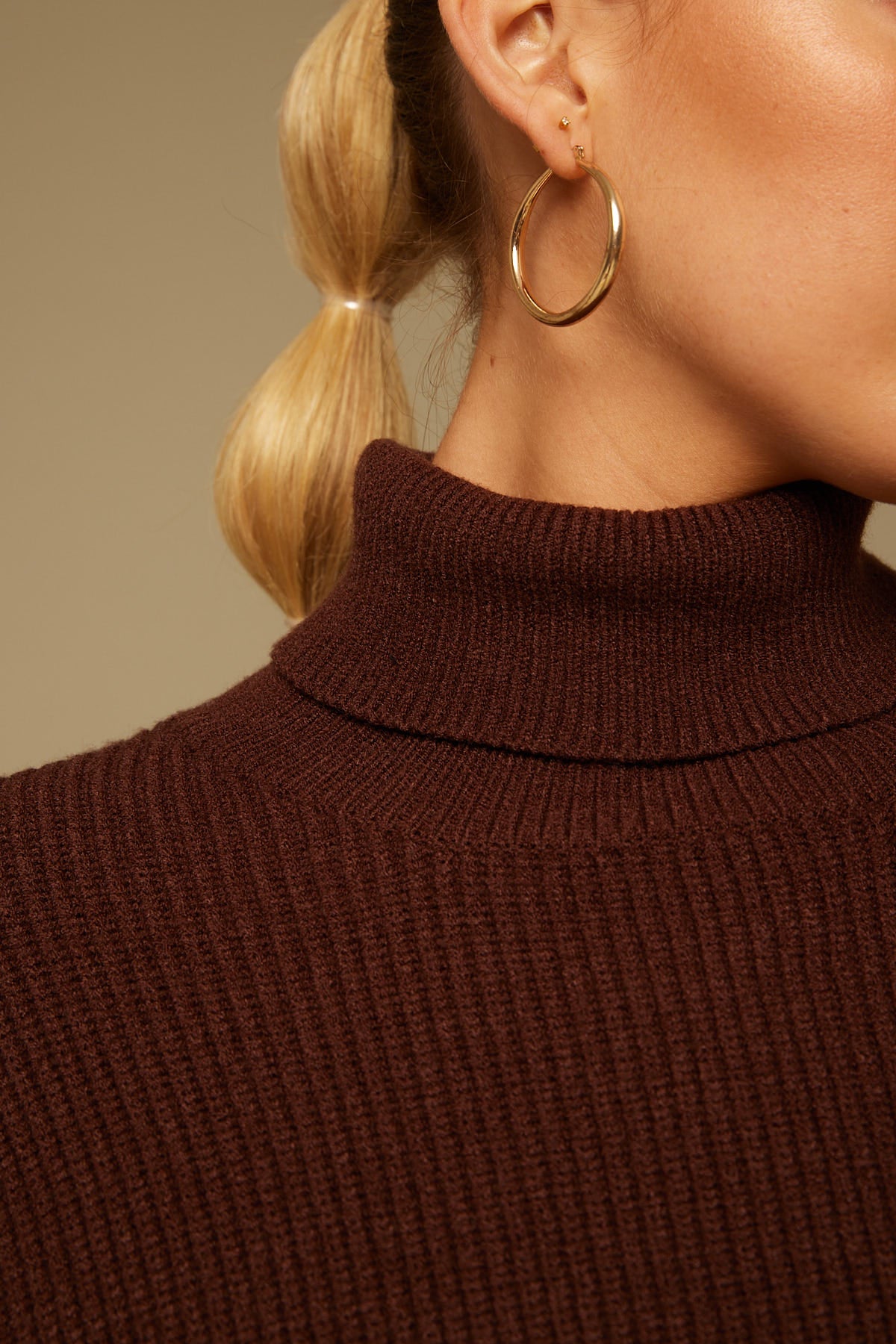Perfect Stranger Floyd Roll neck Jumper Brown