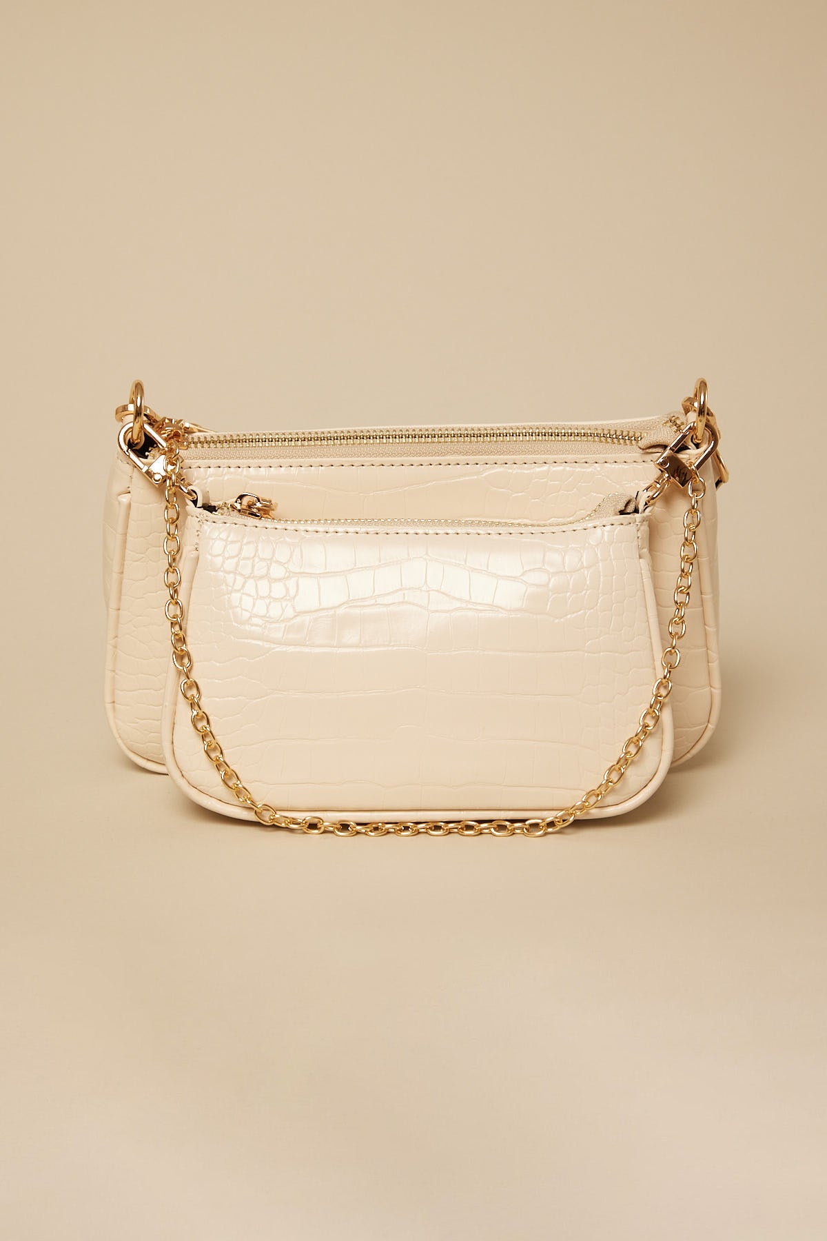 Token Double Croc Crossbody Bag Oat