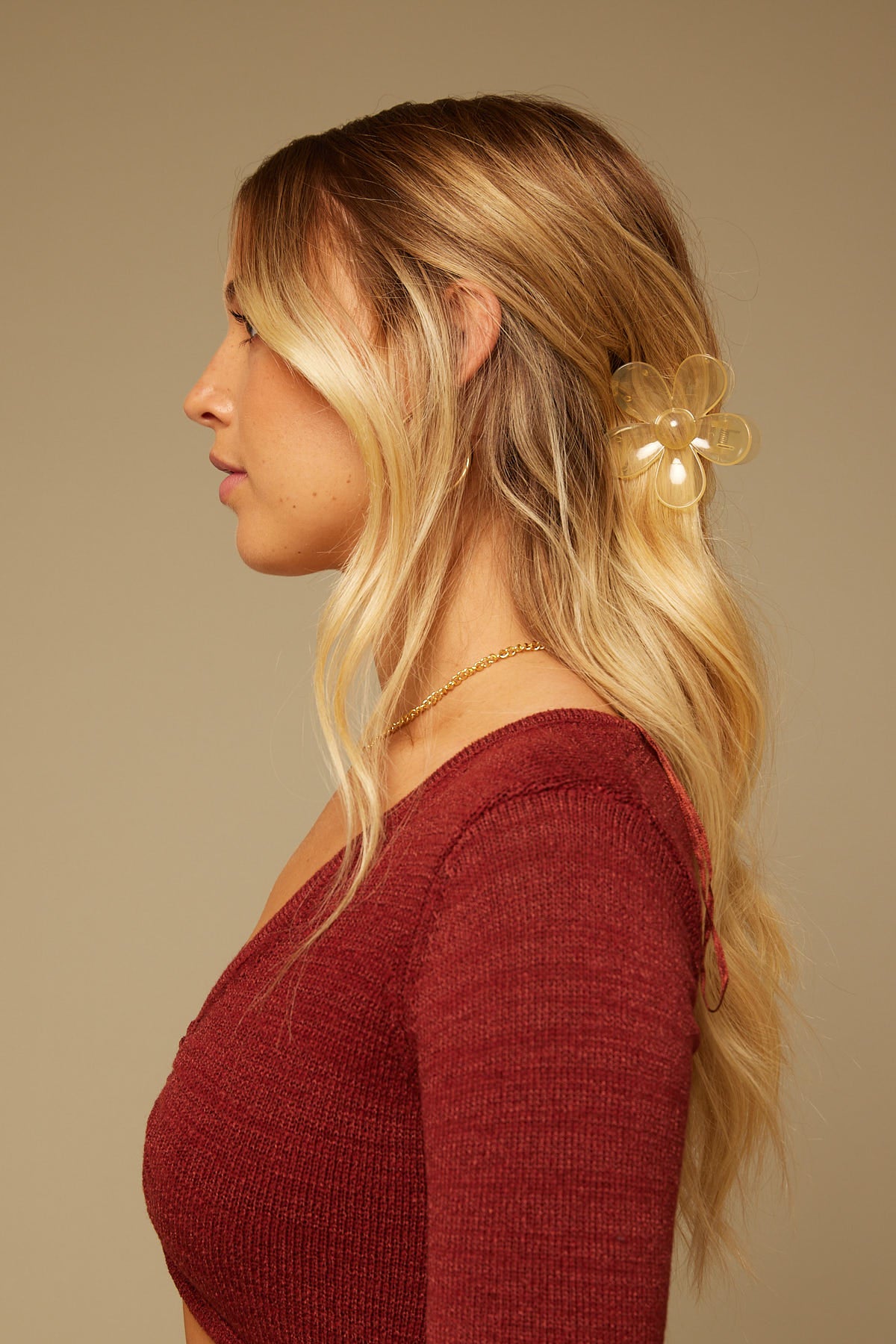 Token Large Flower Hair Claw Green