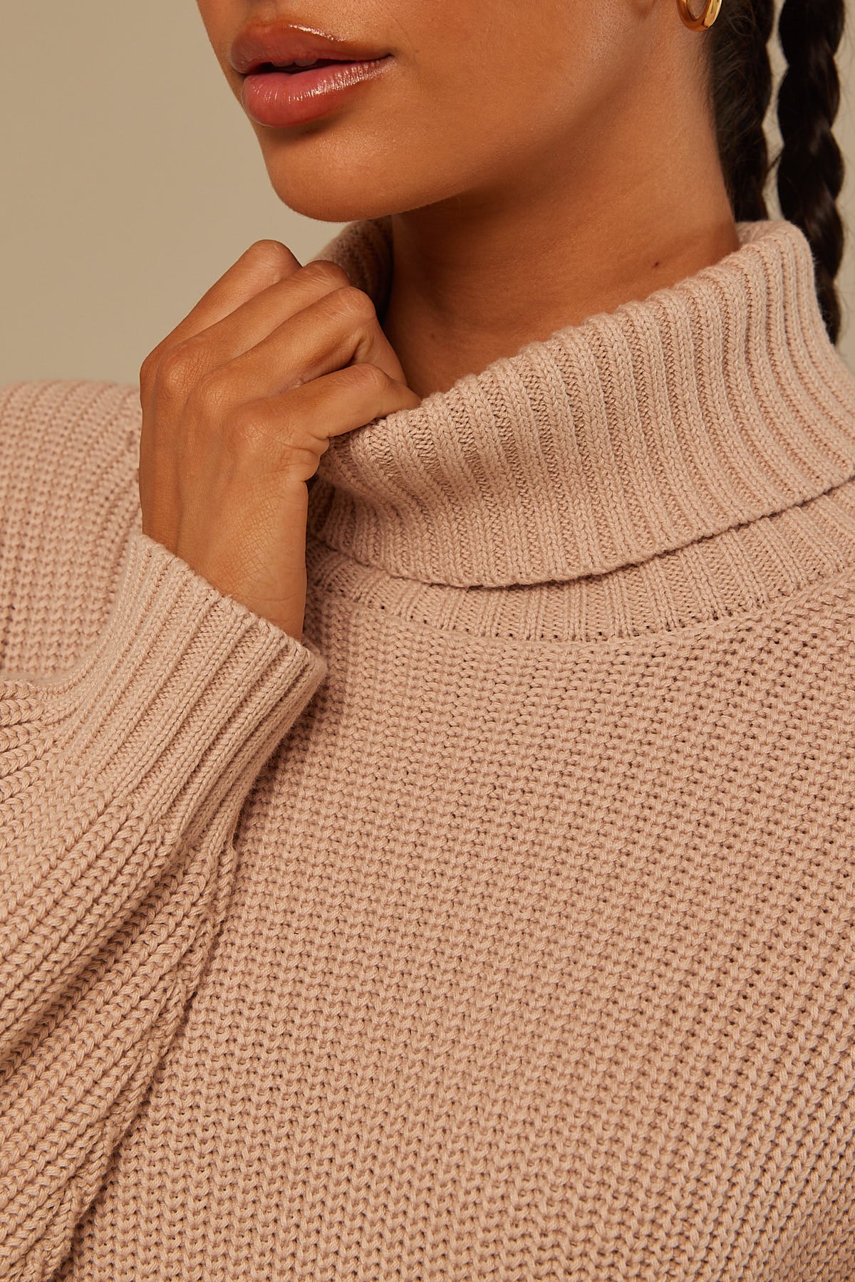 Perfect Stranger Oversized Roll Neck Jumper Oat