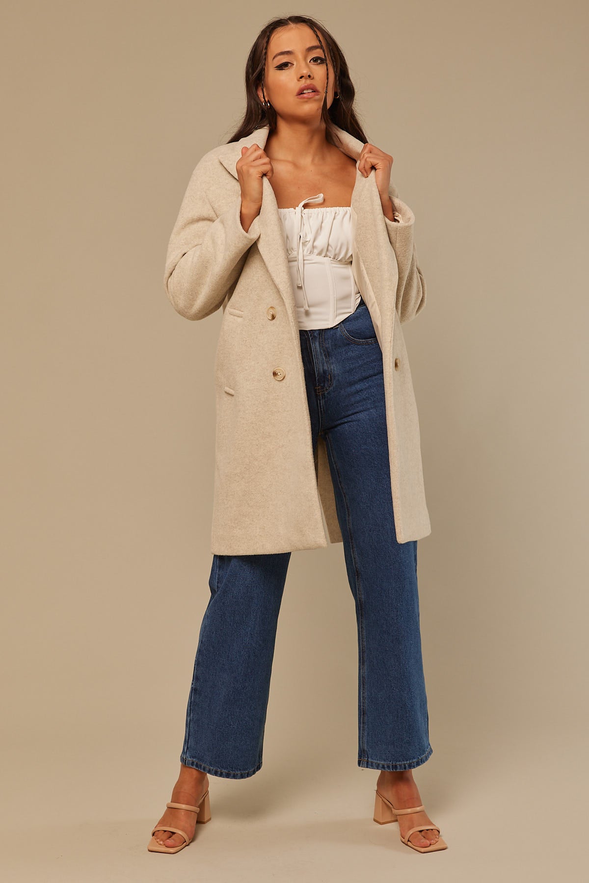 Perfect Stranger Second Chance Longline Coat Oat