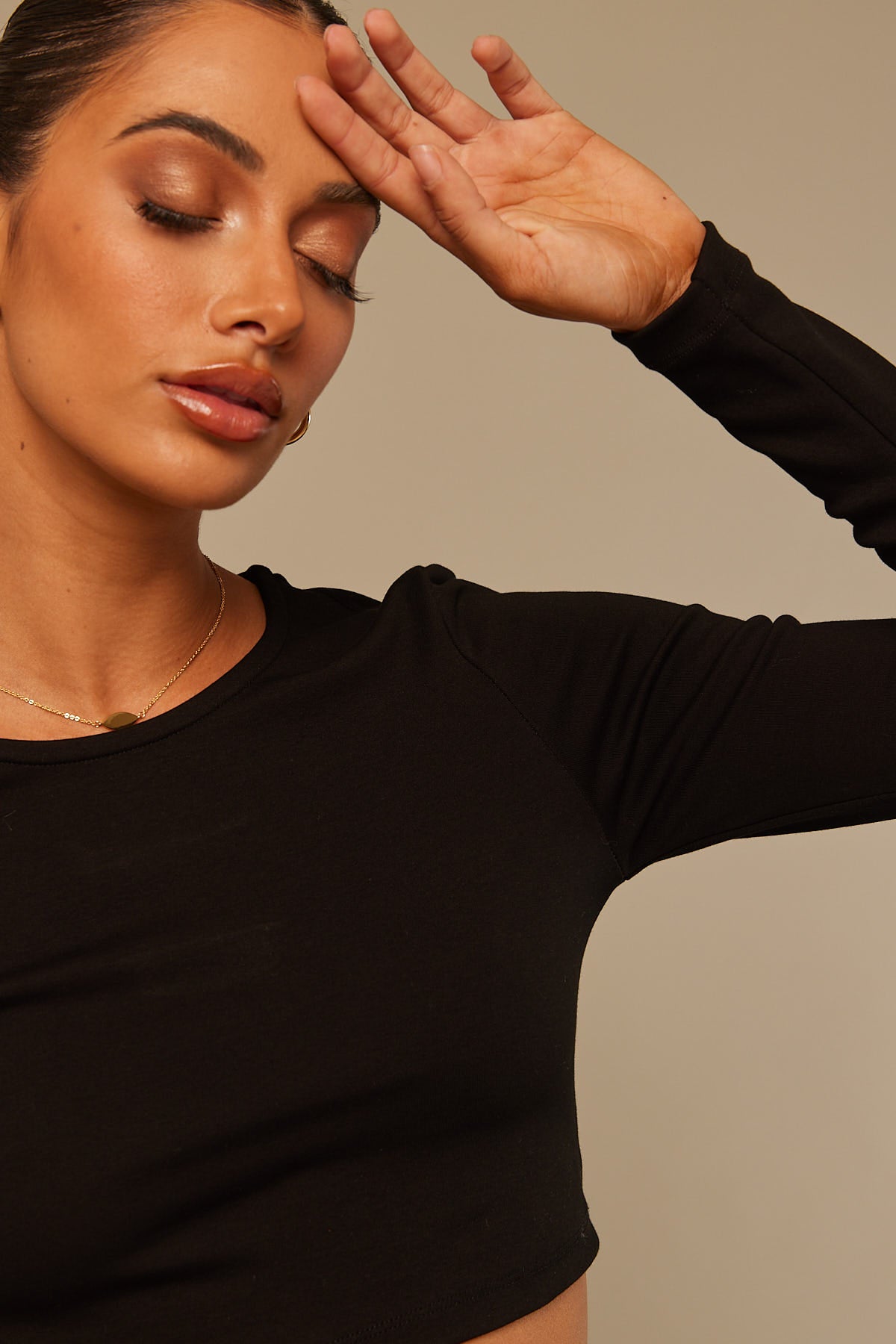Perfect Stranger Long Sleeve Baby Tee Black