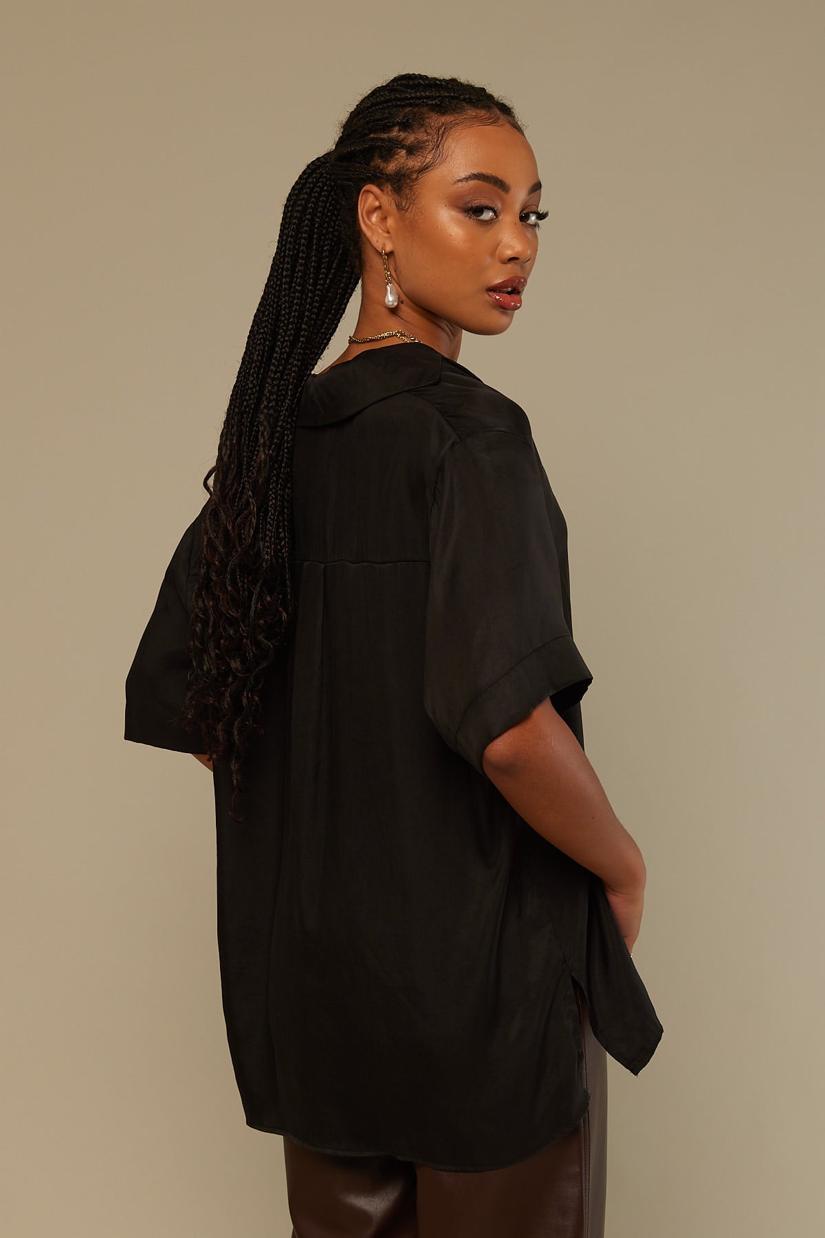 Perfect Stranger Ace Button Up Shirt Black