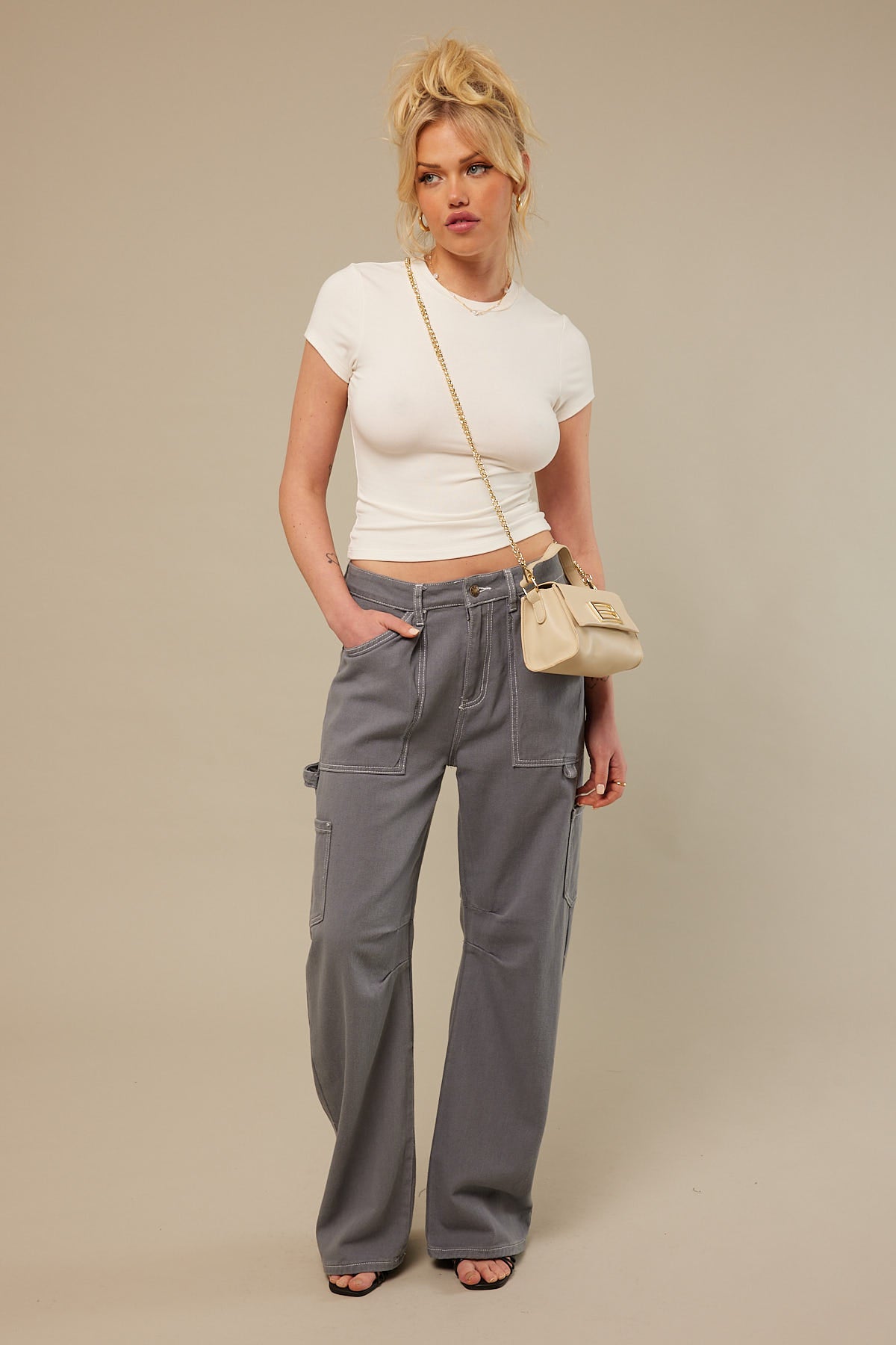 Perfect Stranger Recycled Oscar Shoulder Bag Nude