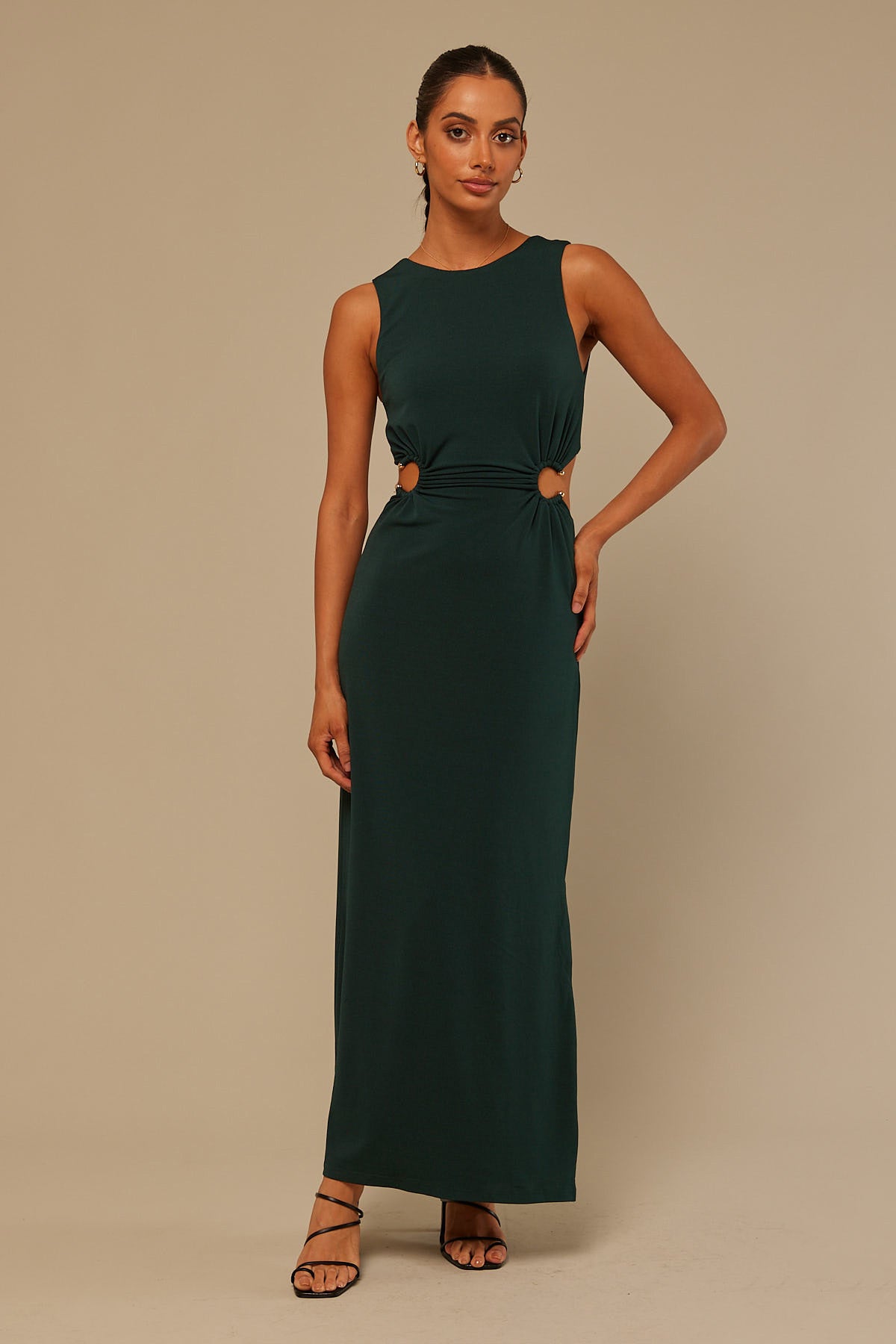 Perfect Stranger Dark Sapphire Midi Dress Green