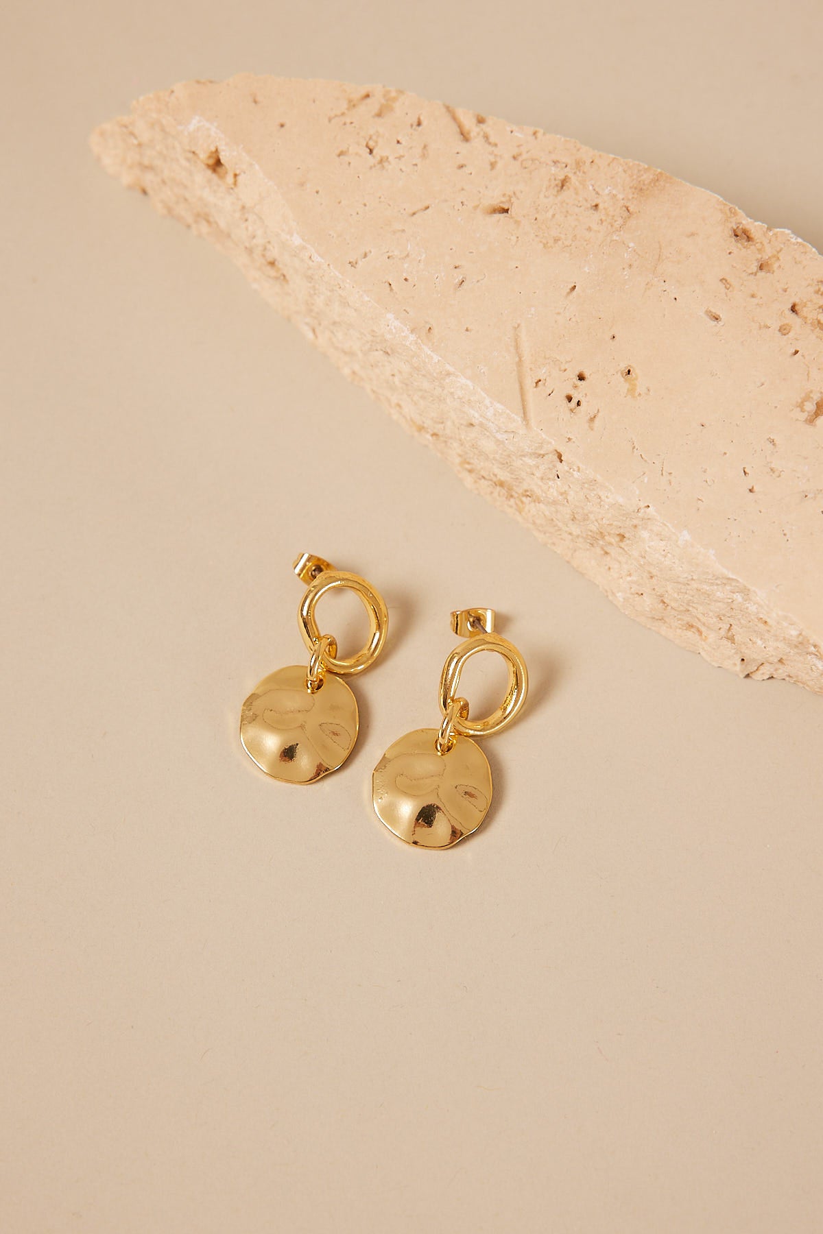 Perfect Stranger Melting Disc Plated Earring 18K Gold Plated