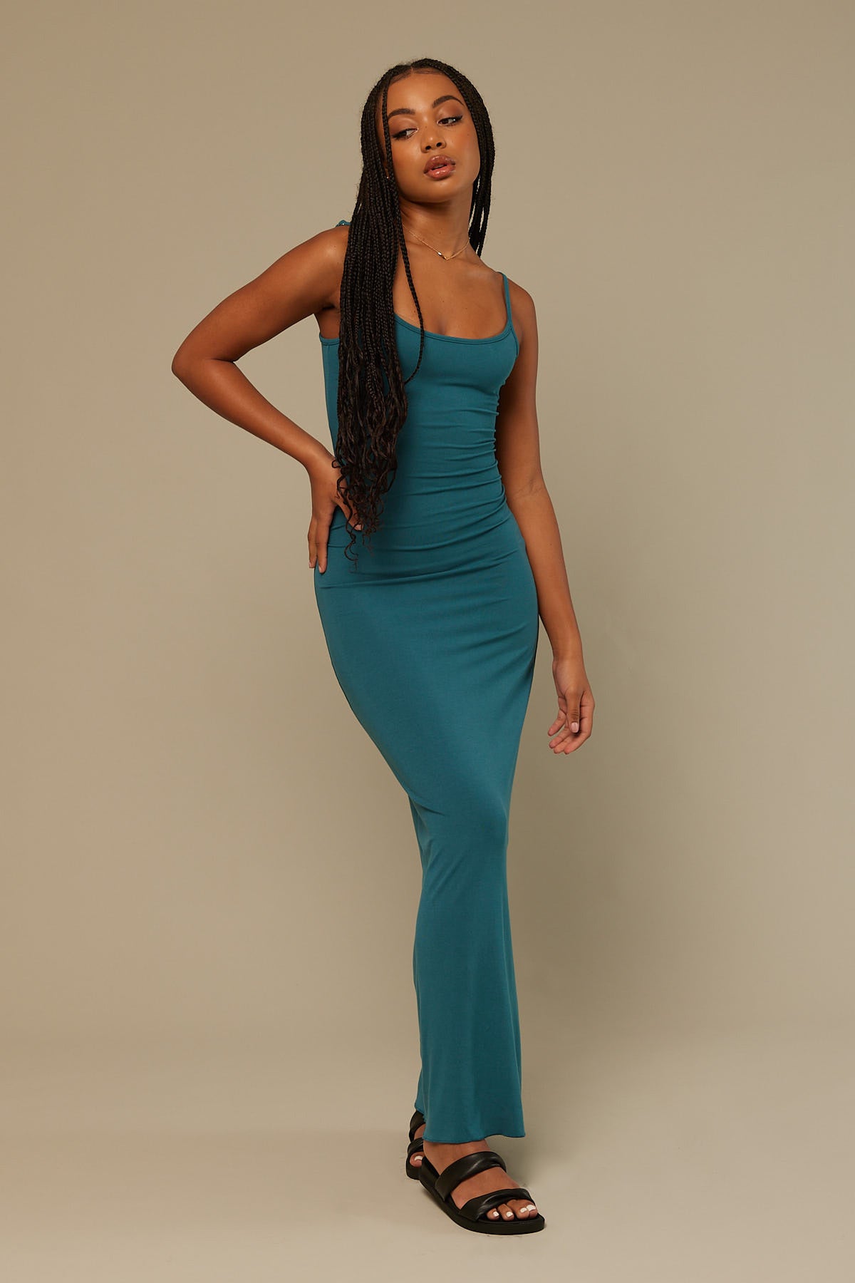 Perfect Stranger Back to Simple Maxi Dress Teal