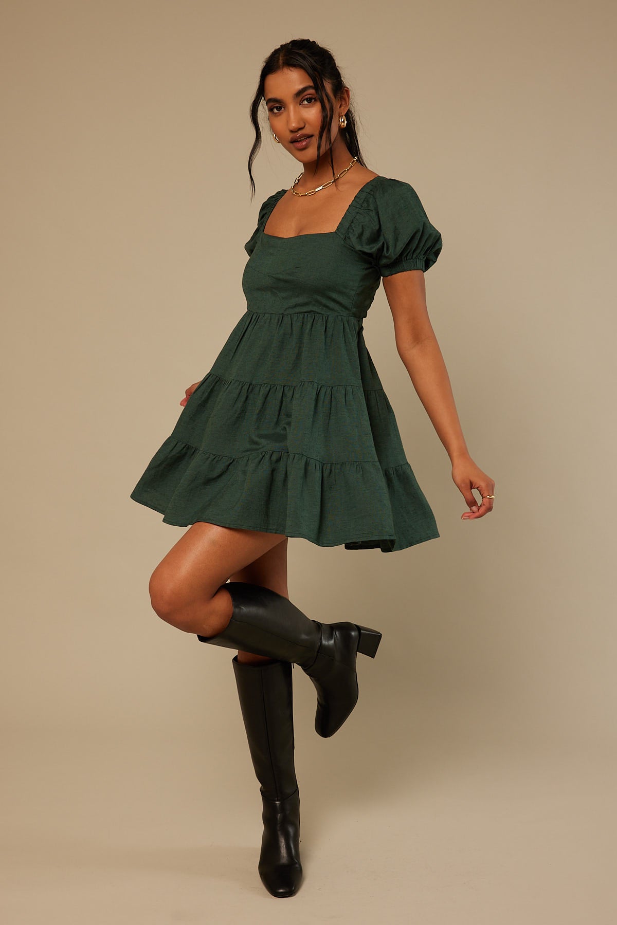 Perfect Stranger Take a Chance Mini Dress Green