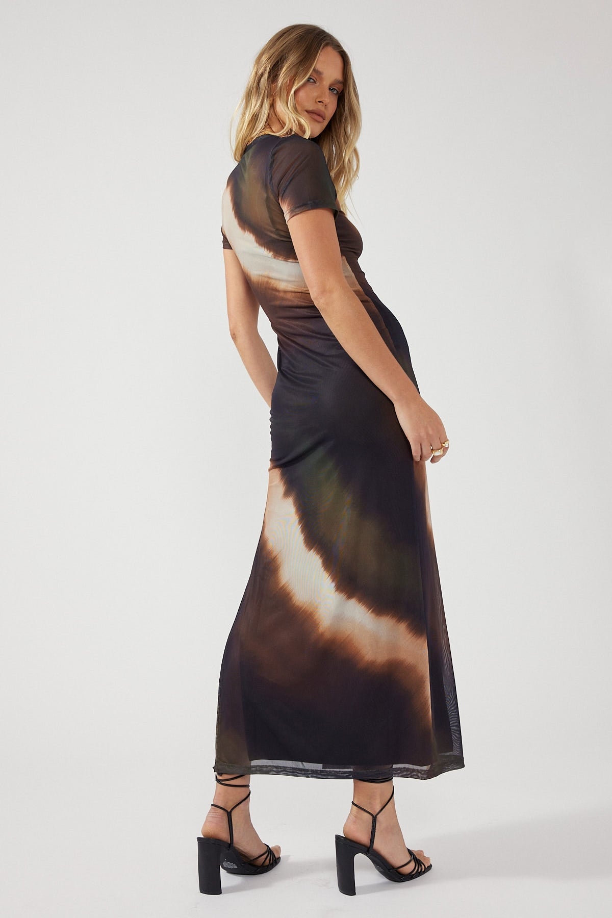 Perfect Stranger Mood Ring Mesh Midi Dress Multi Colour