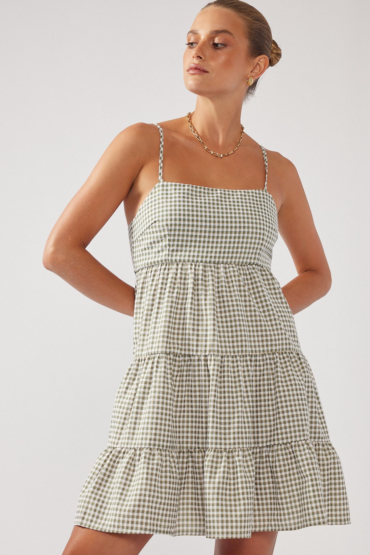Perfect Stranger Cotton Candy Mini Dress Green Print