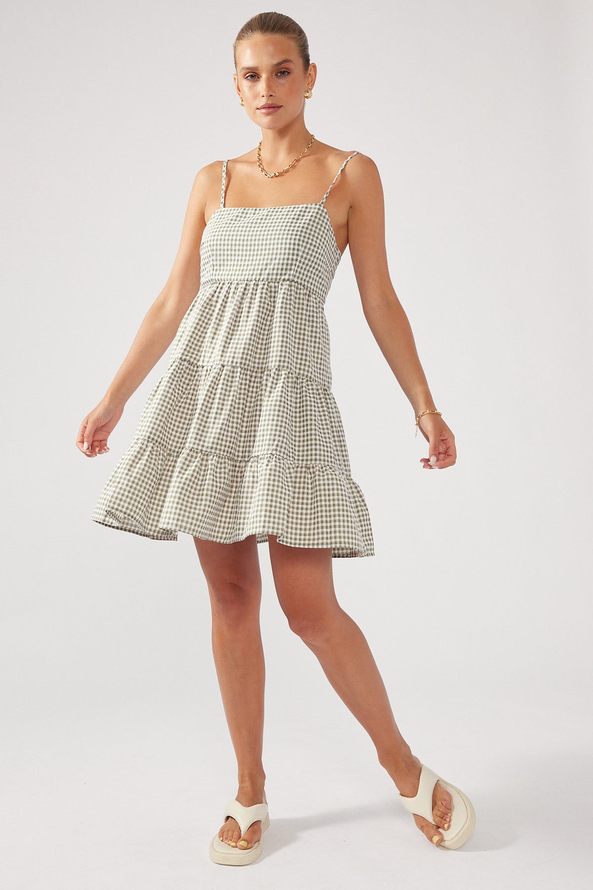 Perfect Stranger Cotton Candy Mini Dress Green Print