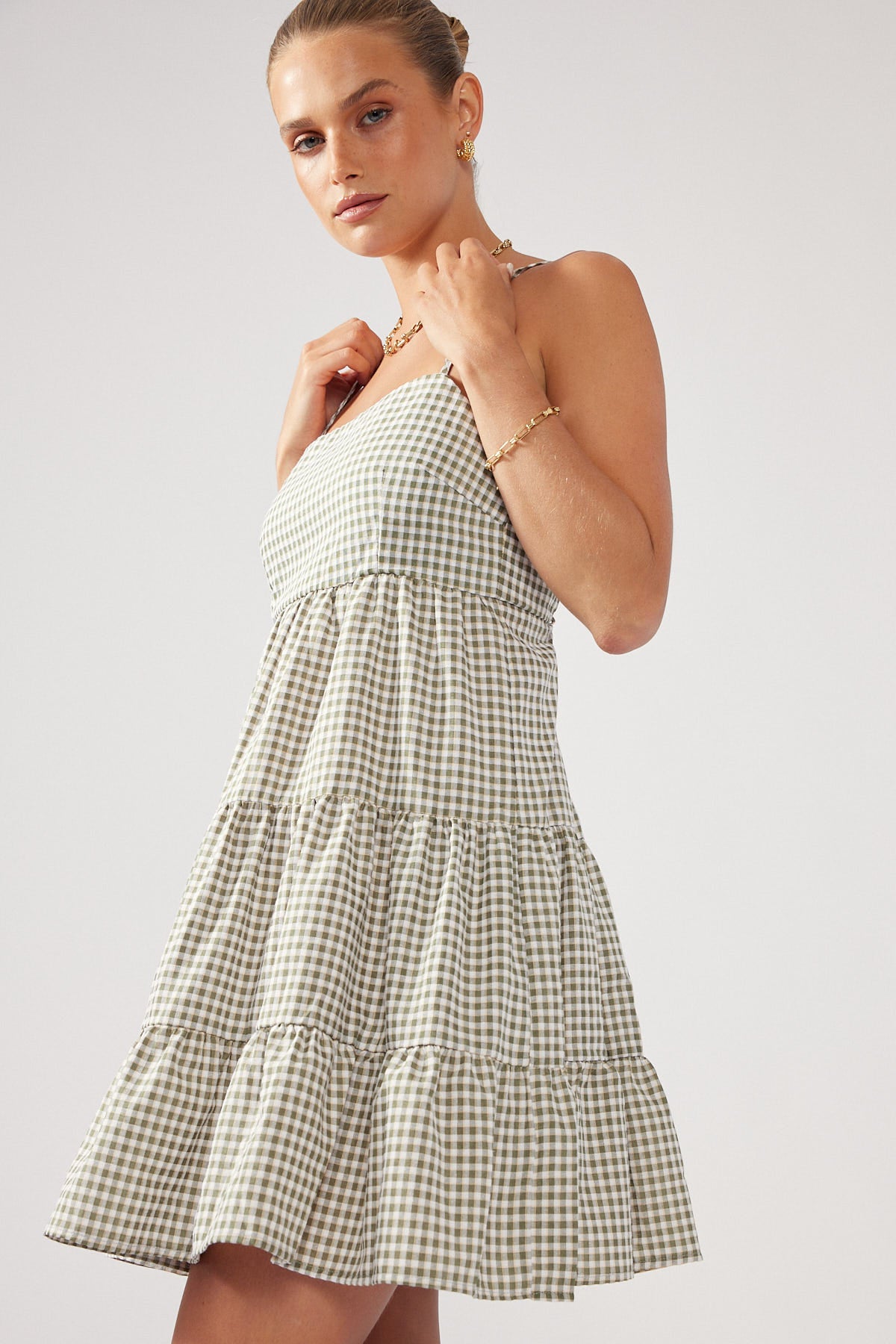 Perfect Stranger Cotton Candy Mini Dress Green Print