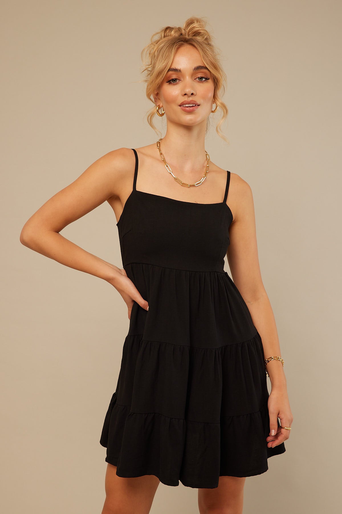 Perfect Stranger Cotton Candy Mini Dress Black