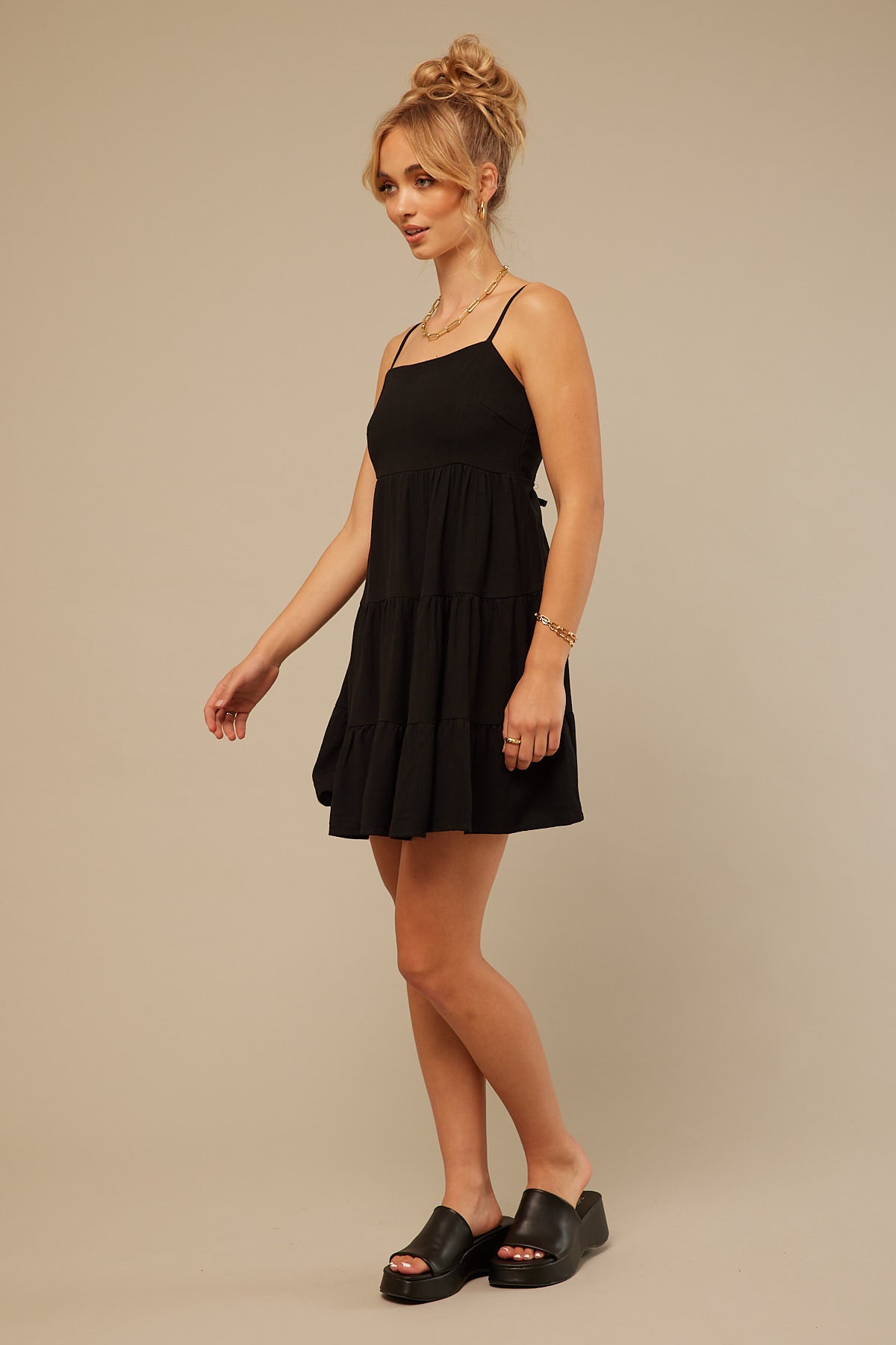 Perfect Stranger Cotton Candy Mini Dress Black