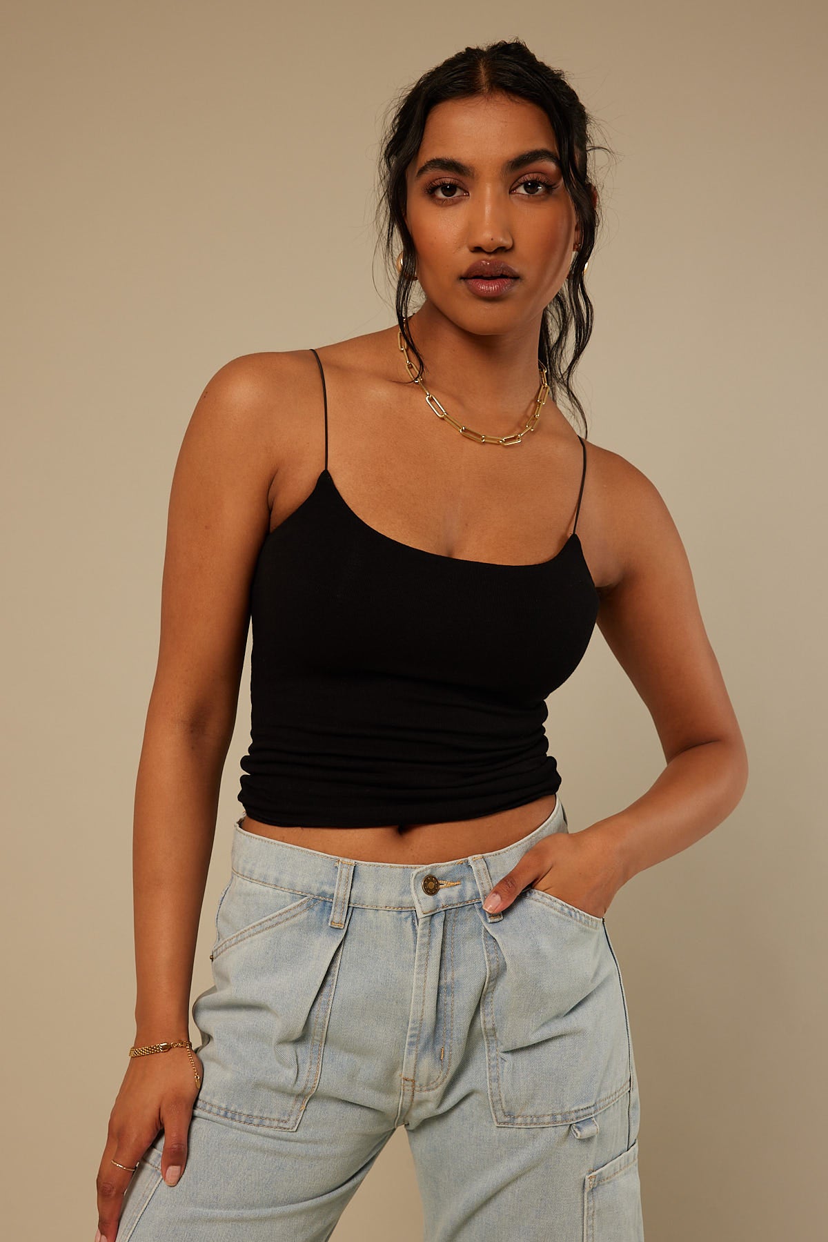 Perfect Stranger Vixen Thin Strap Cami Black