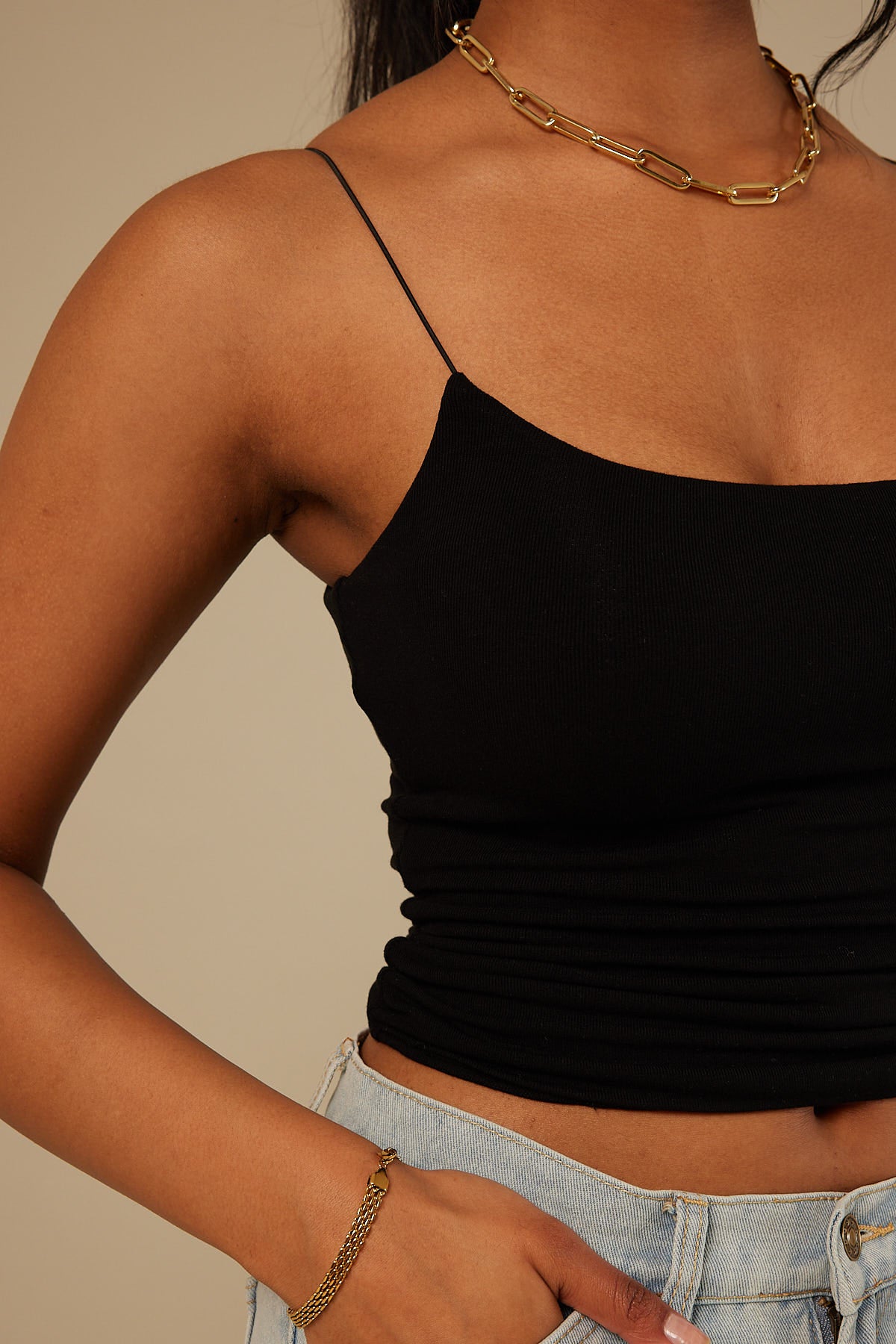 Perfect Stranger Vixen Thin Strap Cami Black