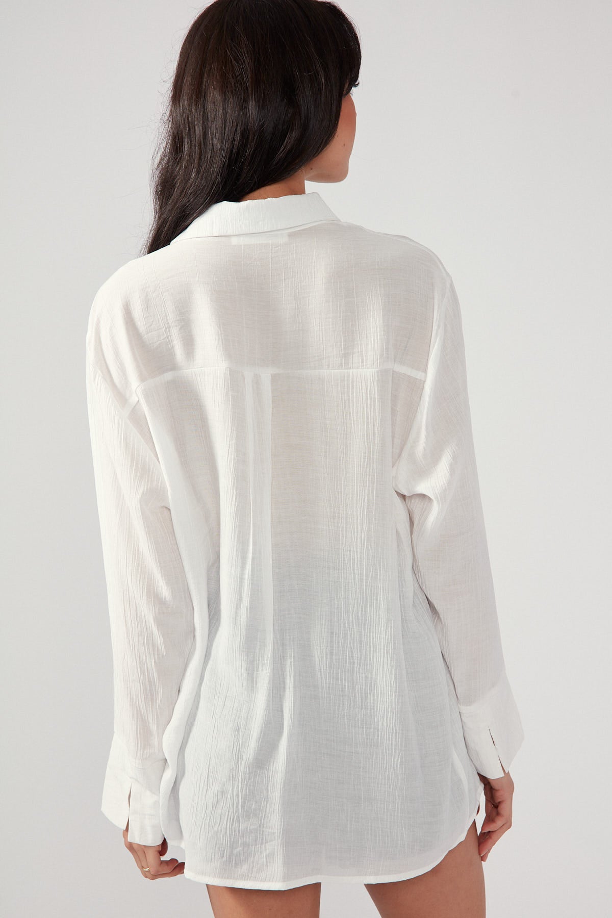 Perfect Stranger Summer Crinkle Shirt White