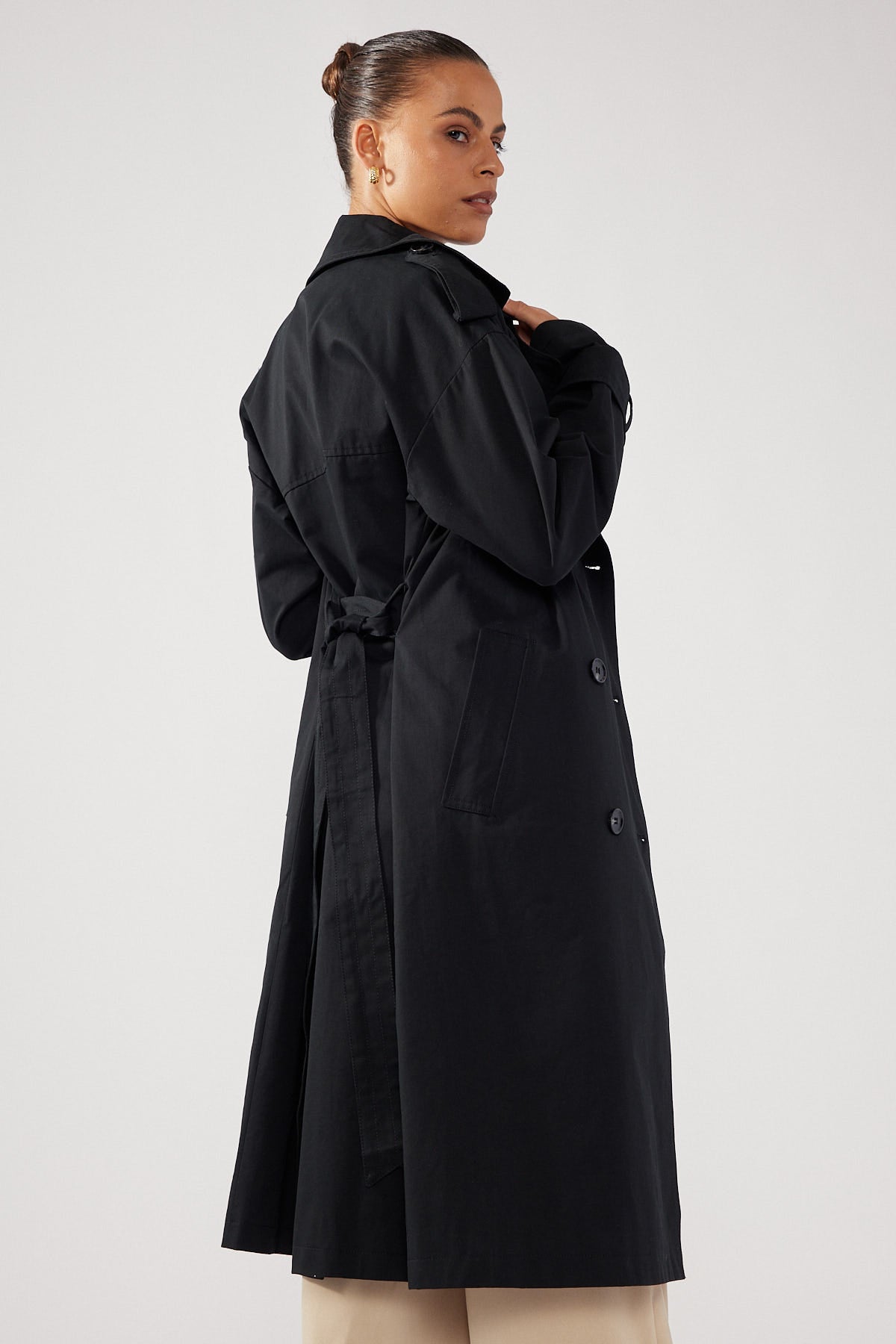Perfect Stranger Tina Trench Coat Black