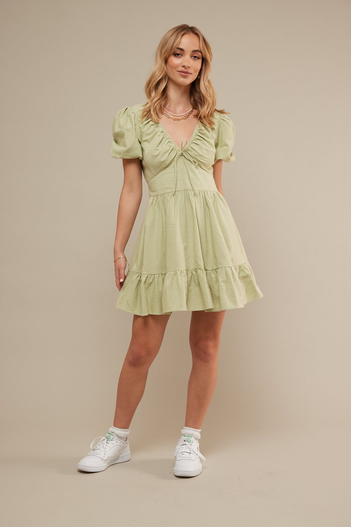 Perfect Stranger Blossom Baby Mini Dress Sage