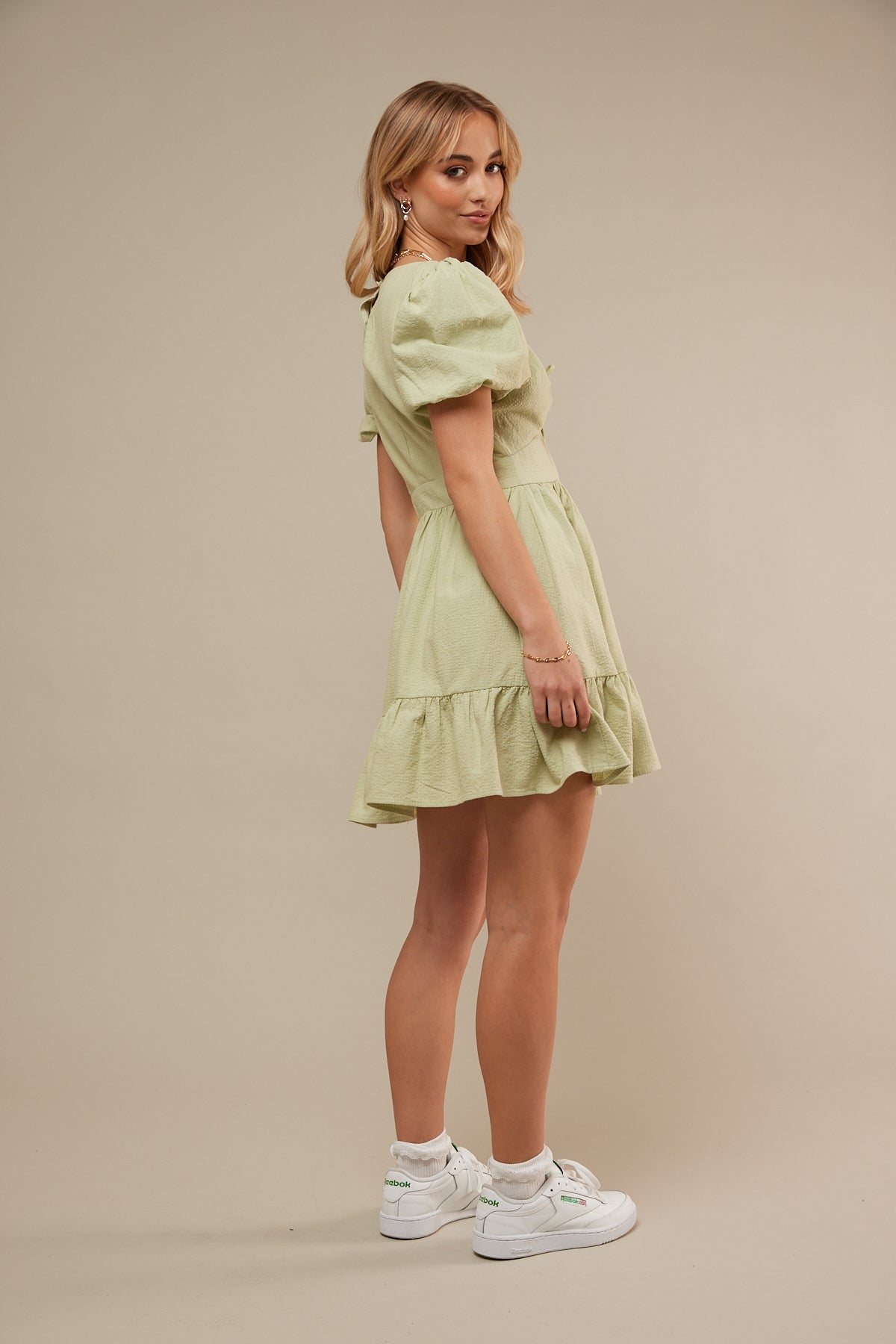 Perfect Stranger Blossom Baby Mini Dress Sage