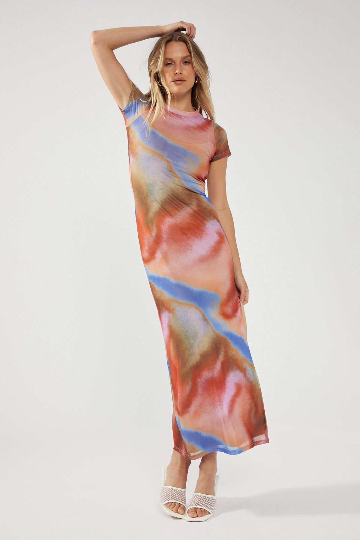 Perfect Stranger Cupid Smoke Mesh Midi Dress Multi colour