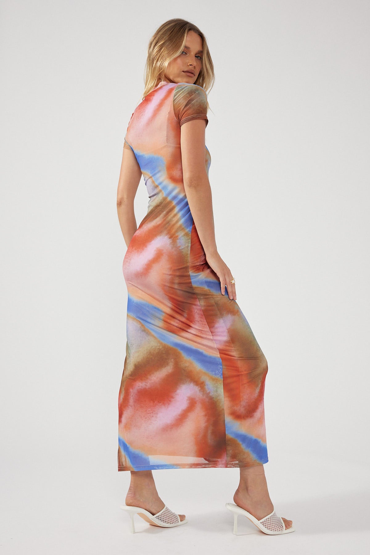 Perfect Stranger Cupid Smoke Mesh Midi Dress Multi colour