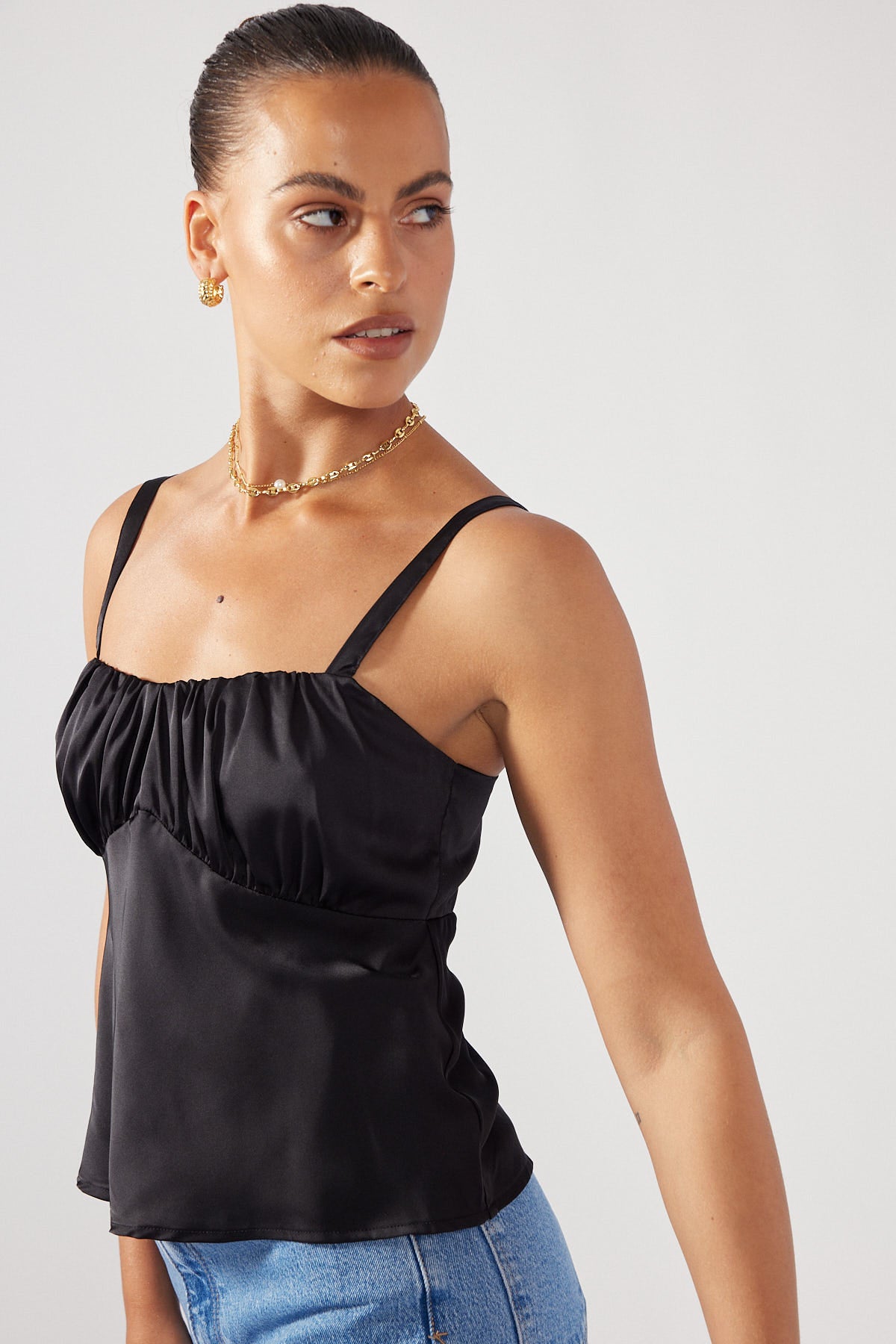 Perfect Stranger Anisha Front Cami Black