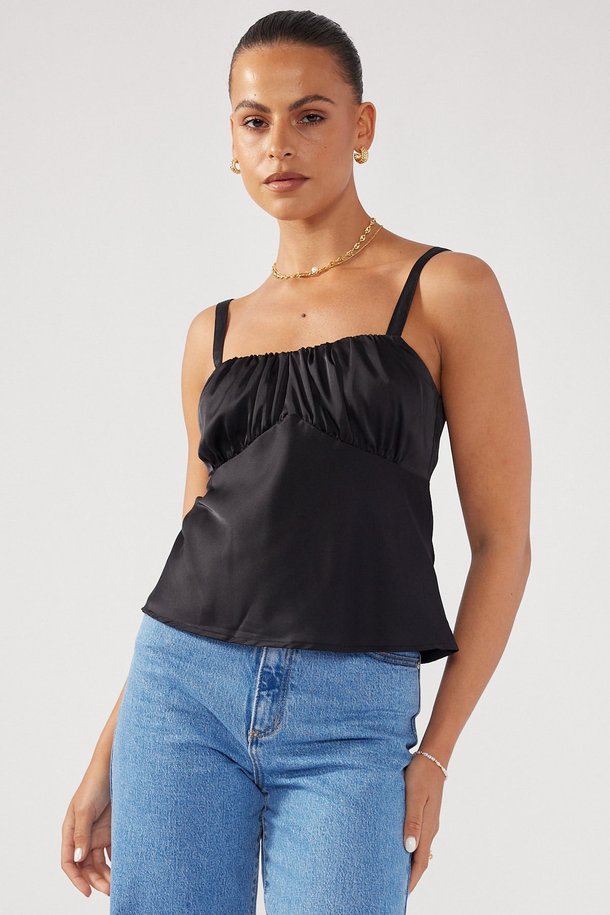 Perfect Stranger Anisha Front Cami Black