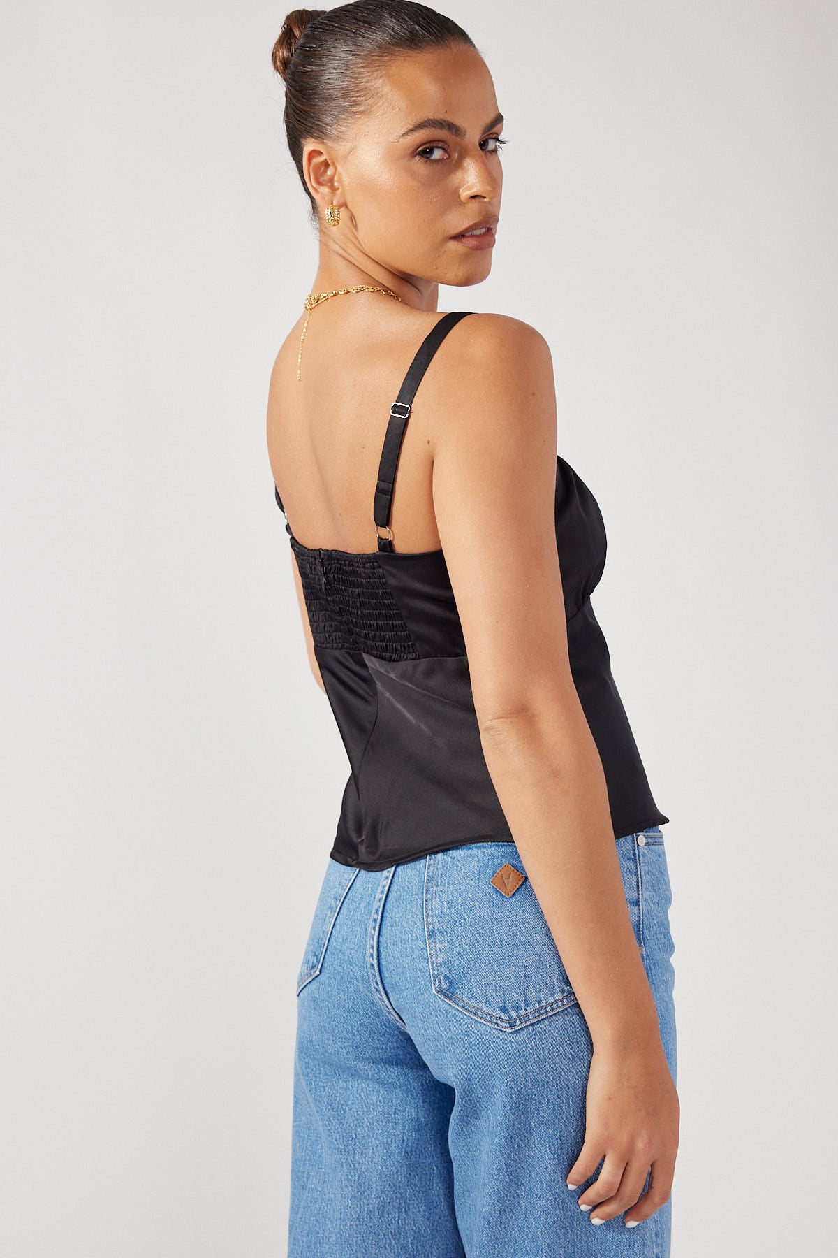 Perfect Stranger Anisha Front Cami Black