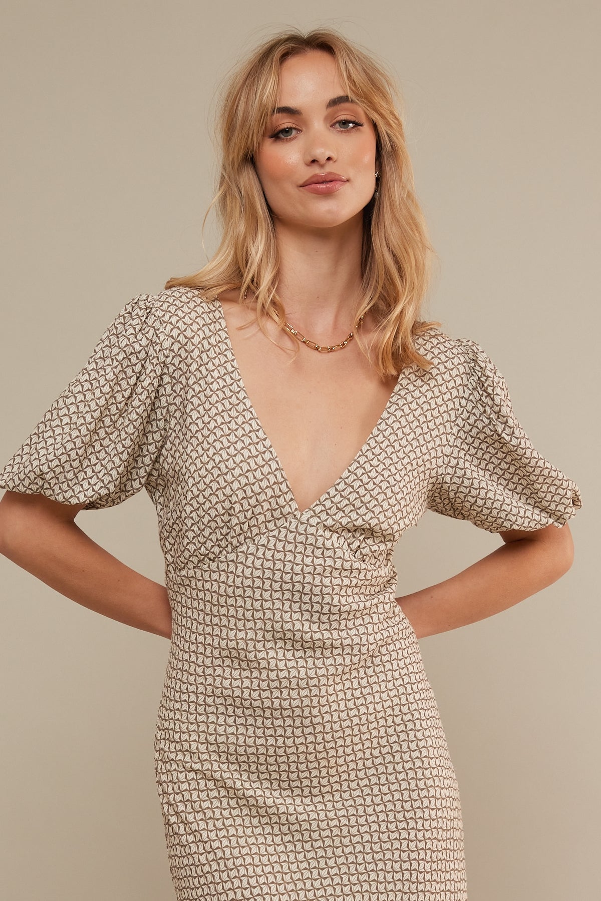 Perfect Stranger Vienna Midi Dress Brown Print
