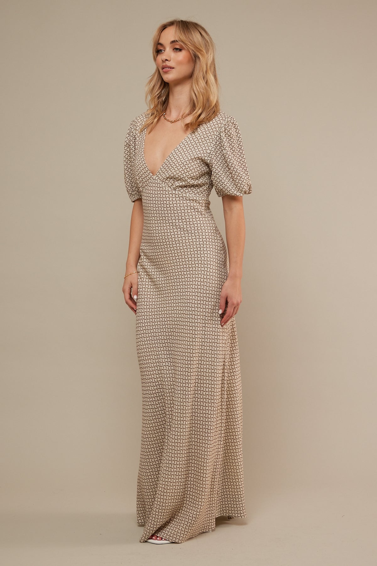 Perfect Stranger Vienna Midi Dress Brown Print