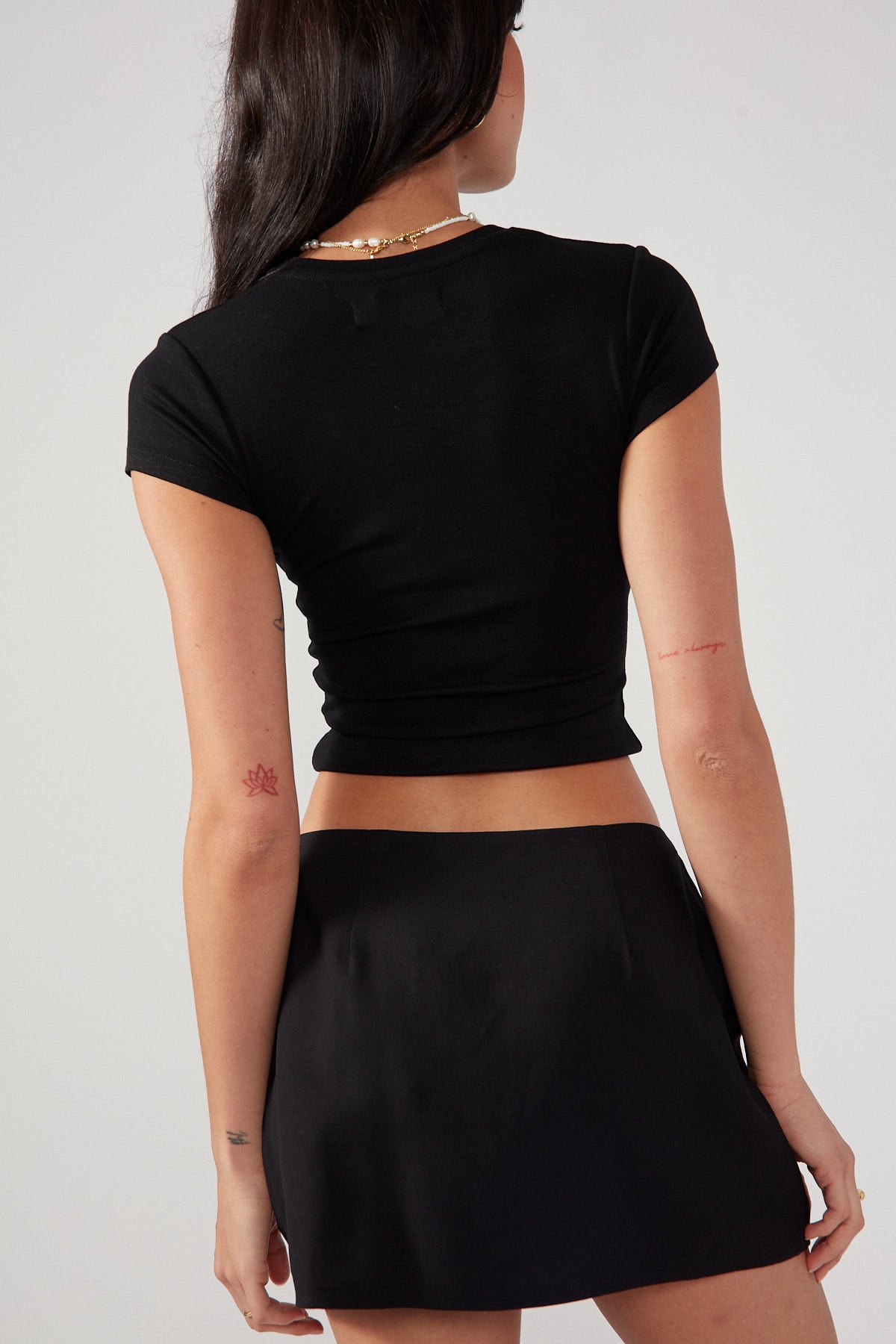 Perfect Stranger Logo Cap Sleeve Tee Black