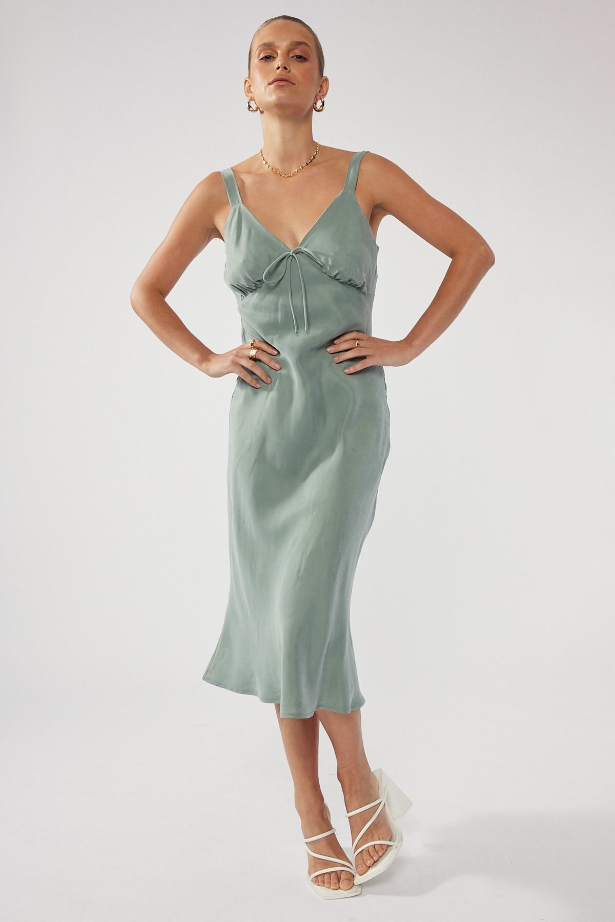 Perfect Stranger Modern Muse Midi Dress Sage