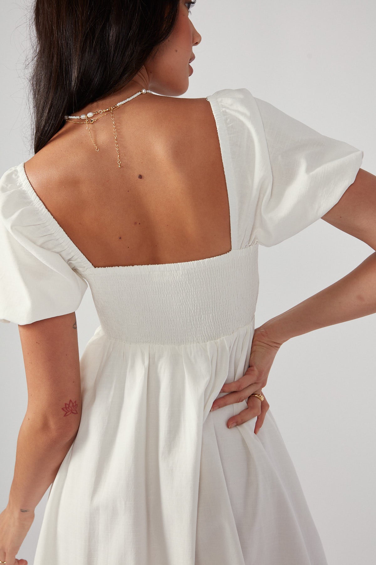 Perfect Stranger Wishlist Puff Sleeve Mini Dress White