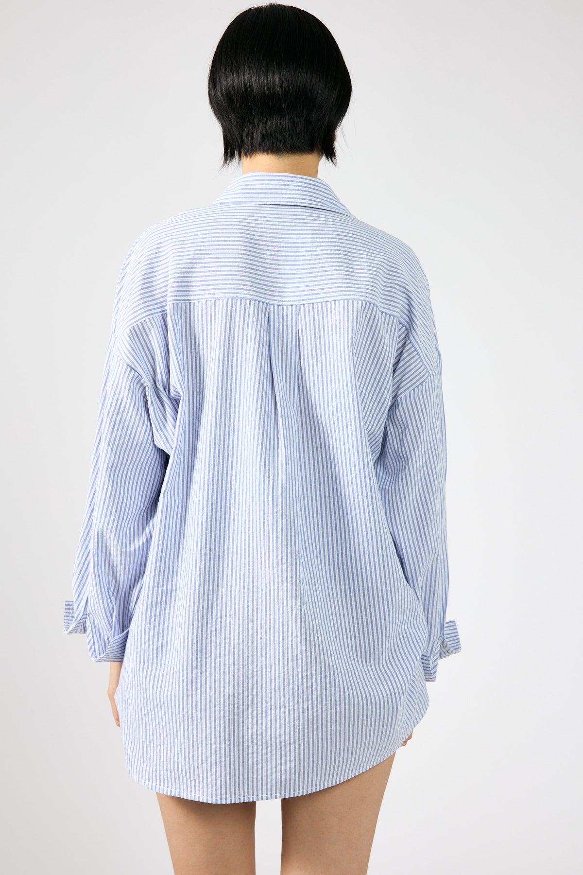 Perfect Stranger Striped Oversized Shirt Blue Stripe