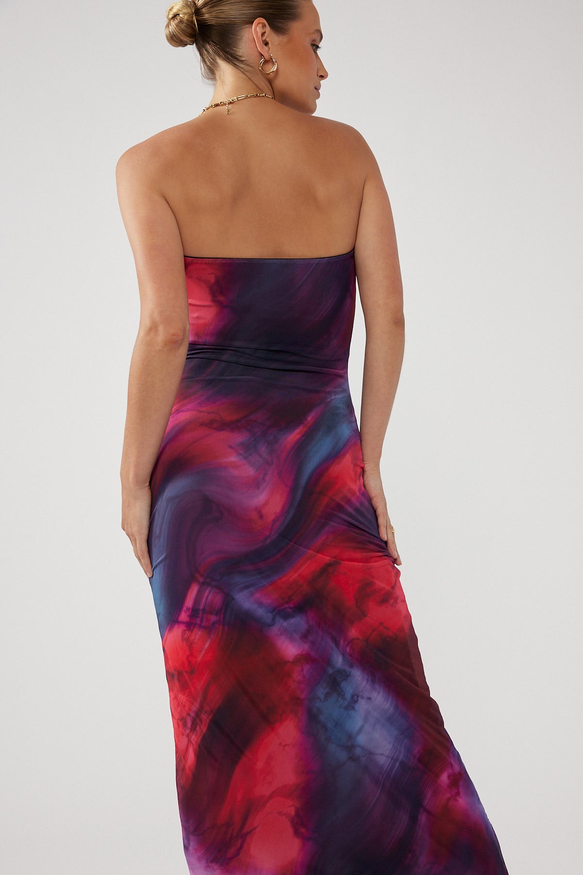Perfect Stranger Muriel Shade Mesh Midi Dress Black Print