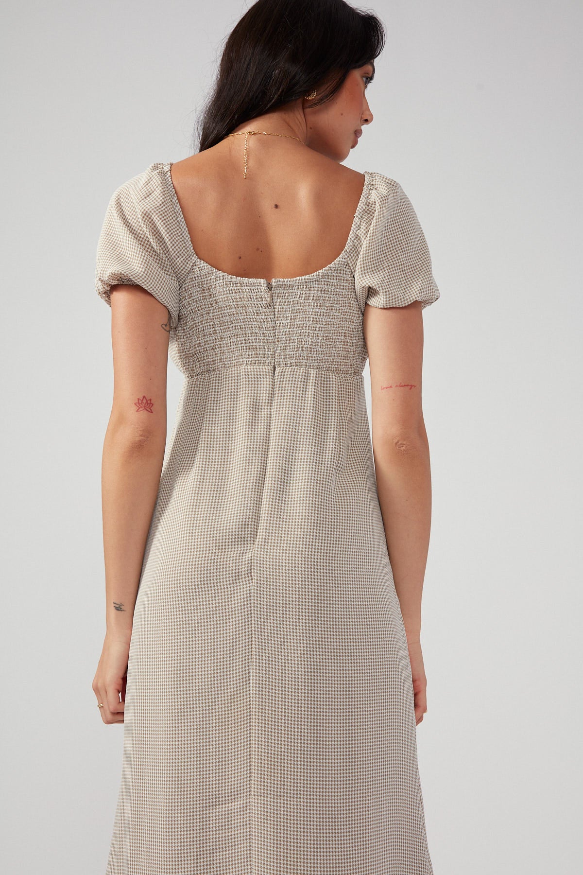 Perfect Stranger Time Machine Midi Dress Nude Print