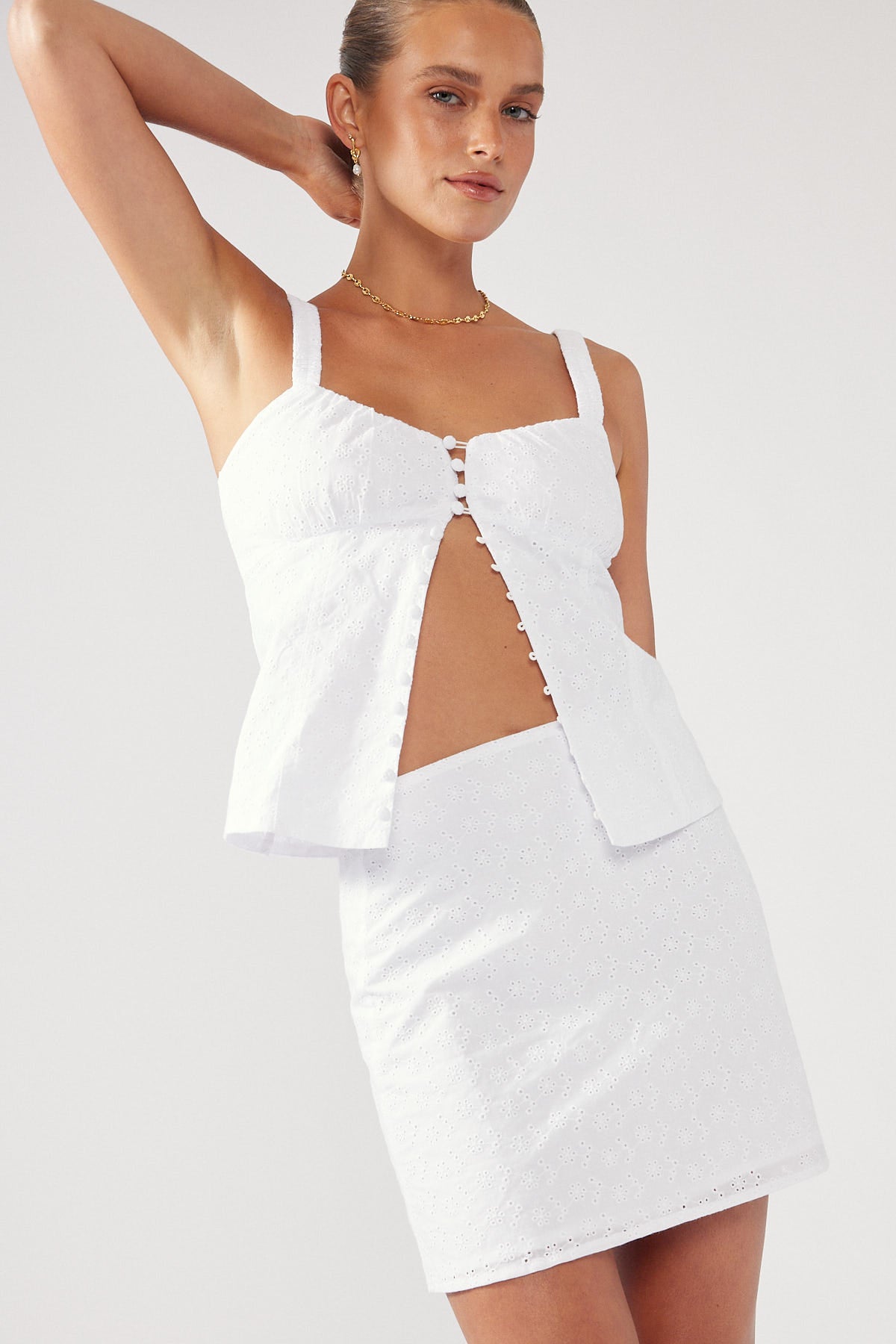 Perfect Intentions White Tiered Midi Skirt