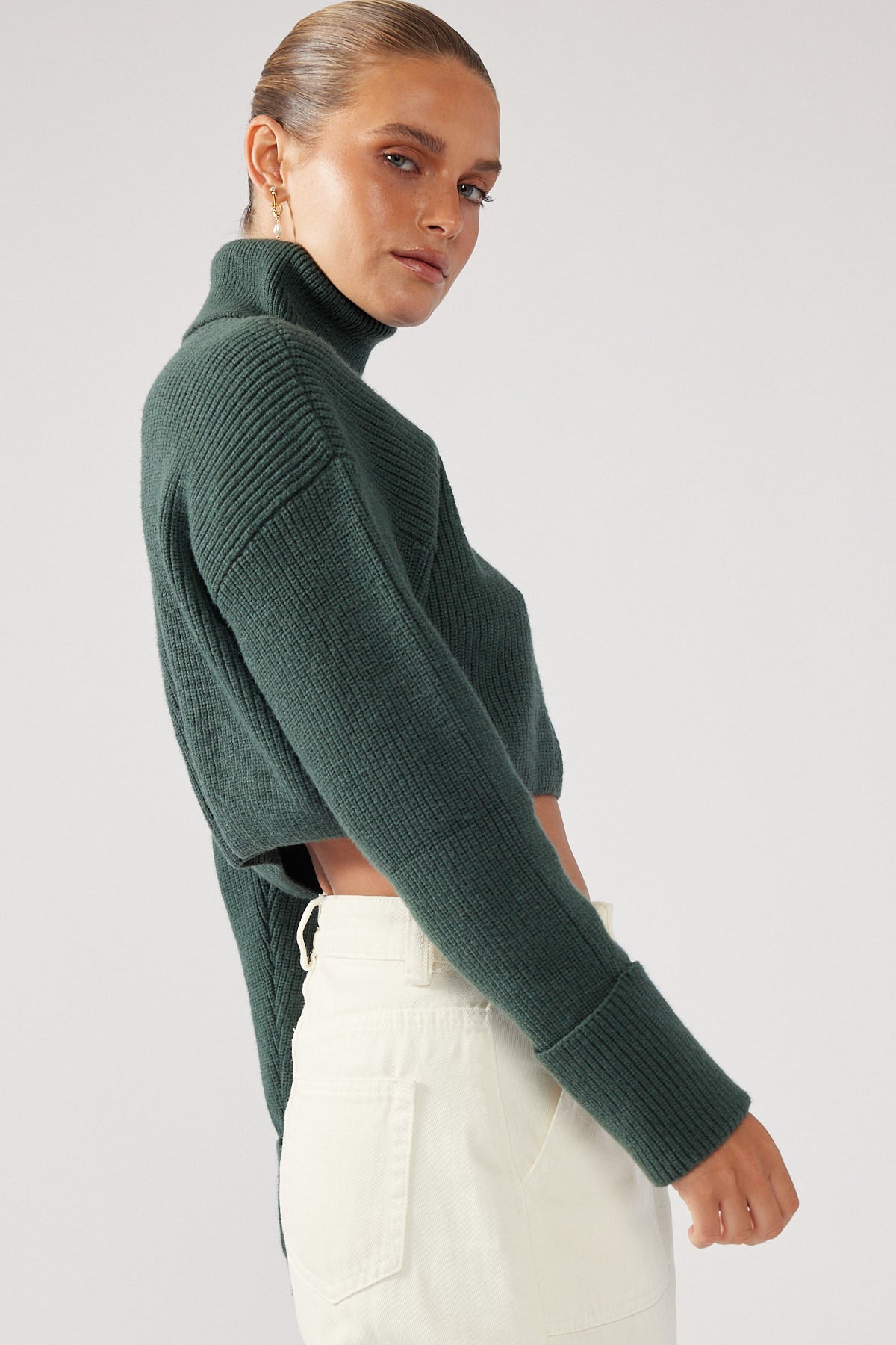 Green roll neck on sale top