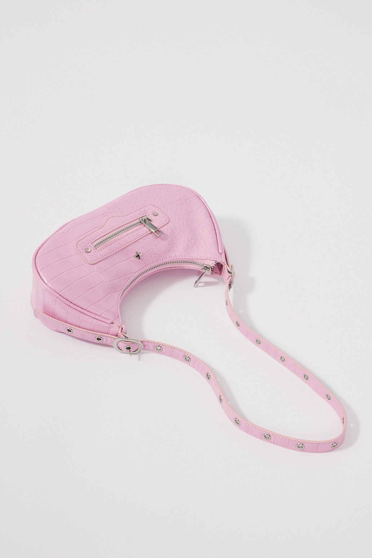 Peta + Jain Moto Pink Croc / Silver