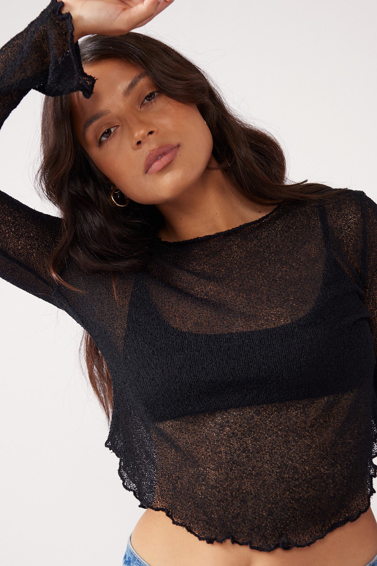 Perfect Stranger Late Notice Knit Top Black