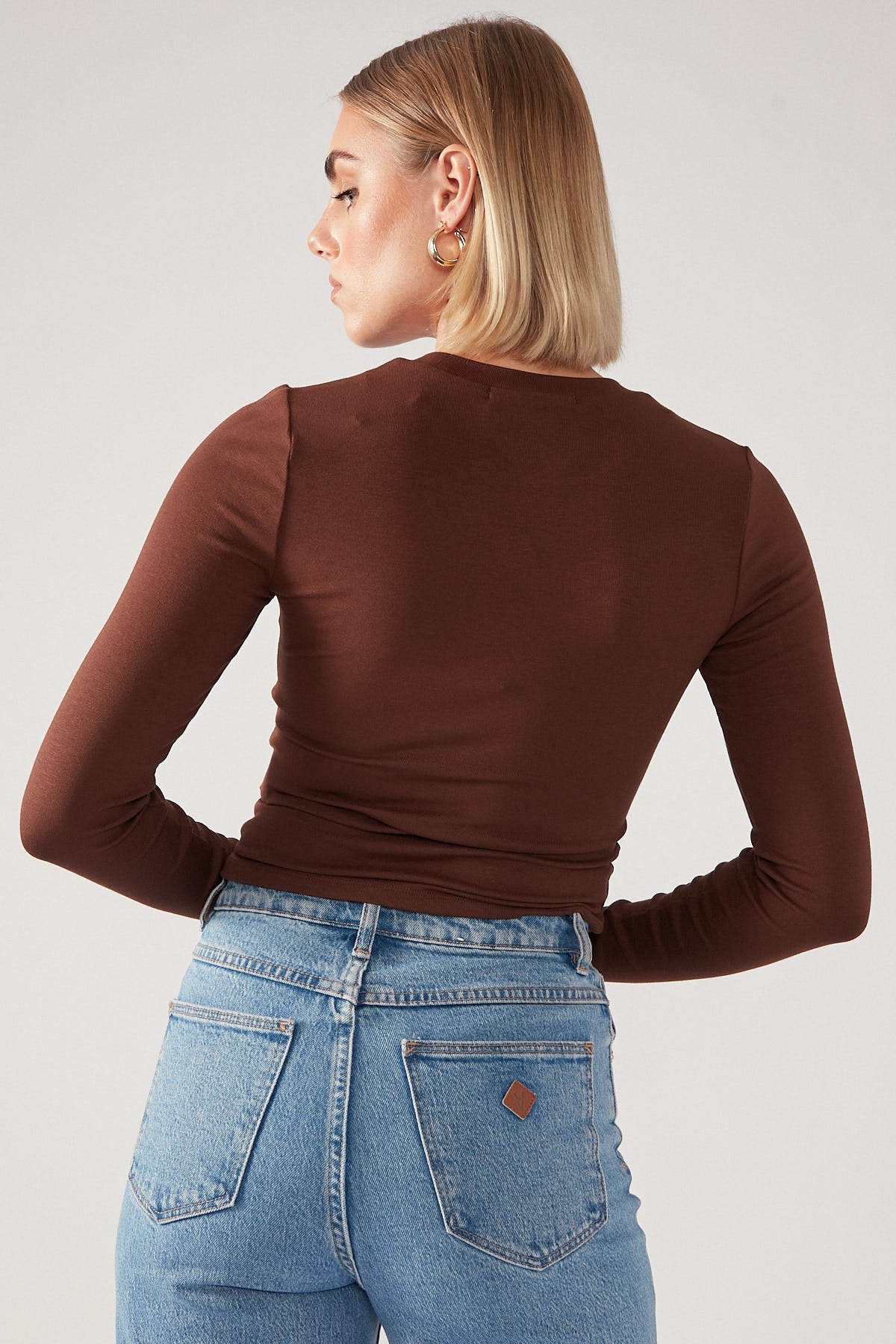Perfect Stranger Long Sleeve Top Brown