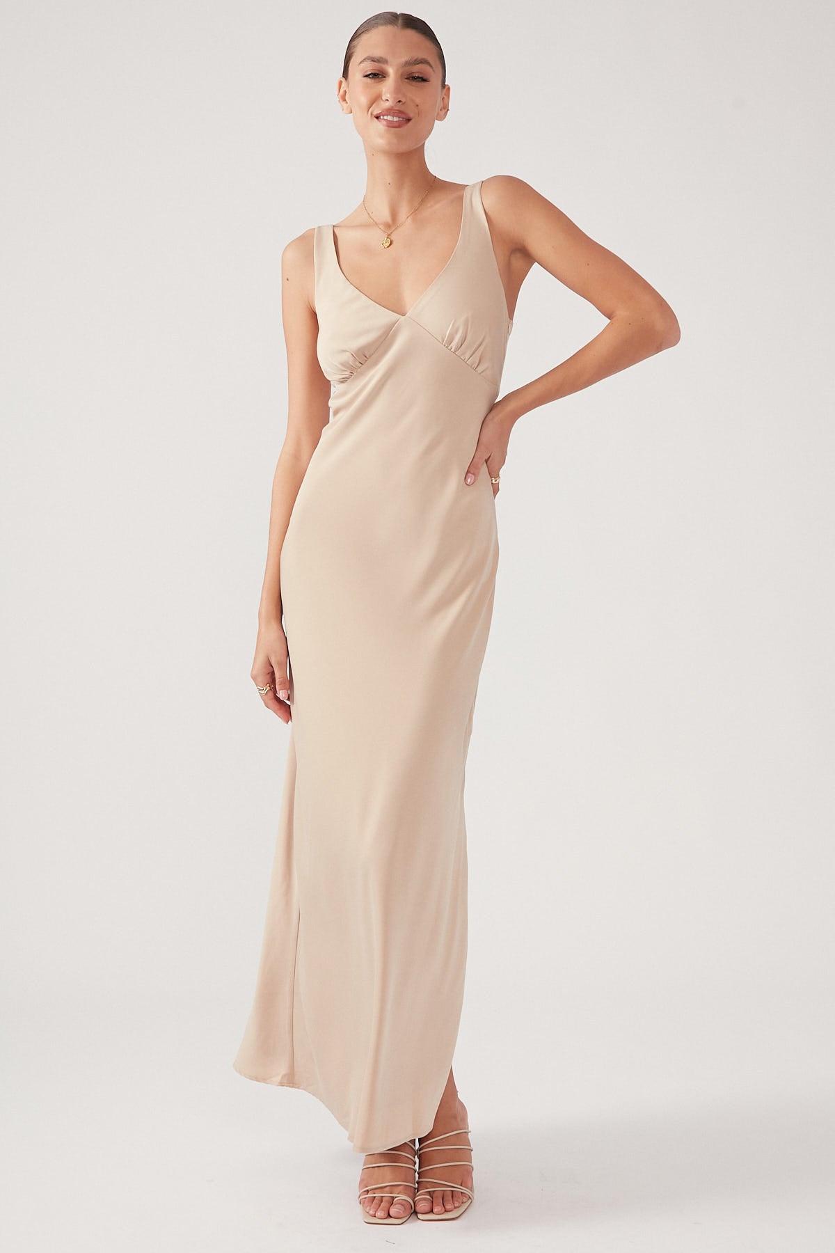 Perfect Stranger Ayla Maxi Dress Gold